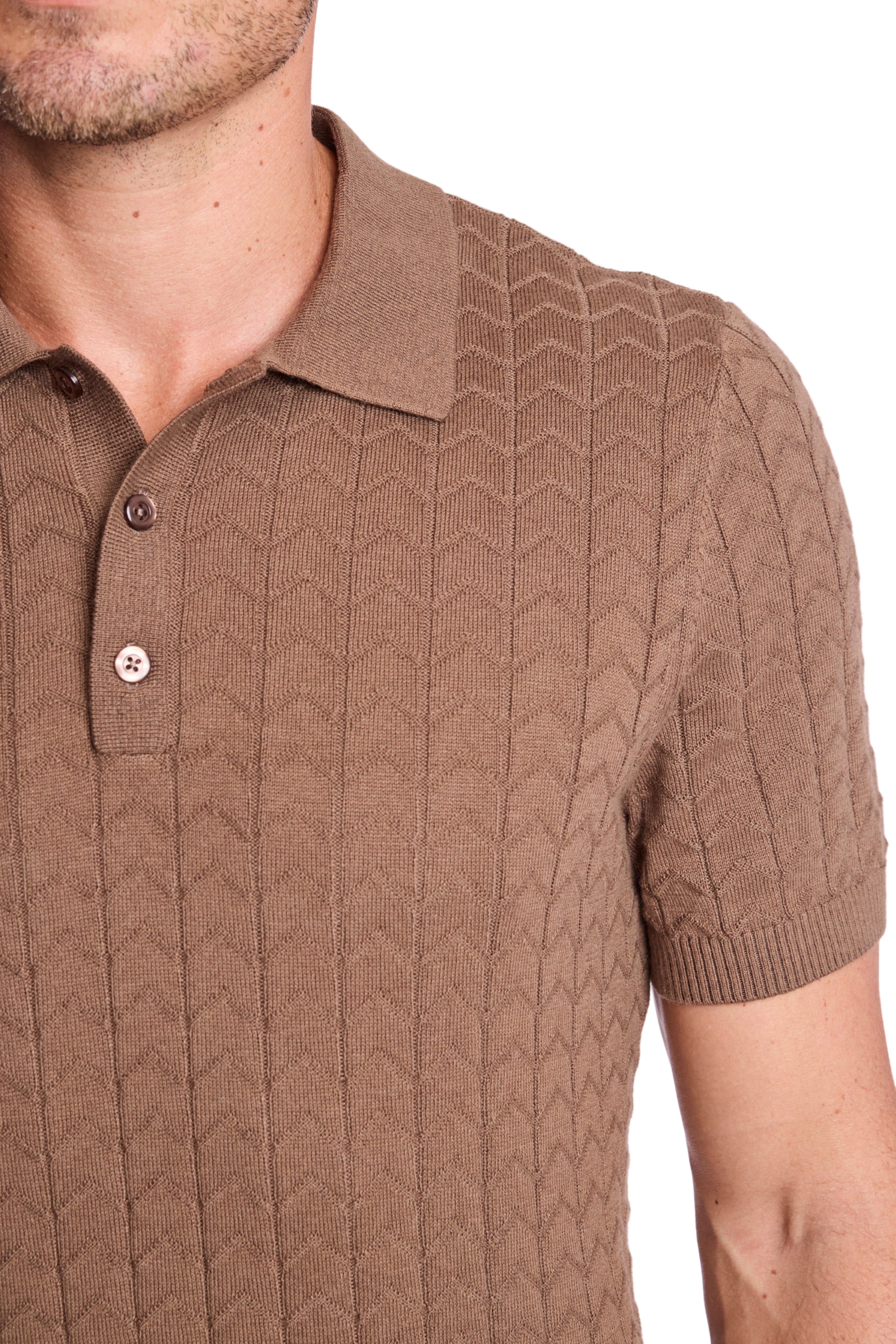 3 Button Polo - Maple Bacon