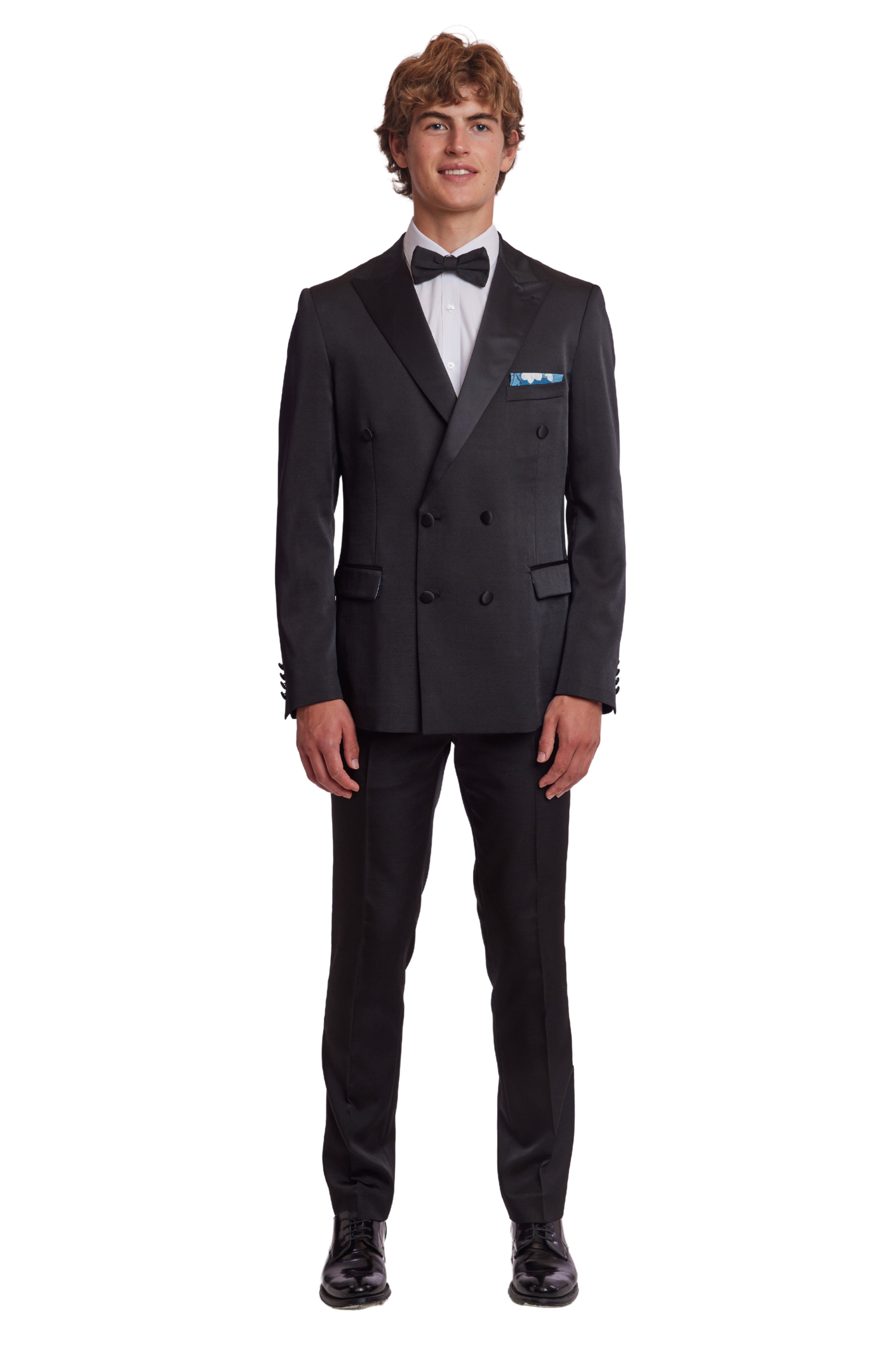 Soho DB Peak Tux Jacket - slim - Black on Black