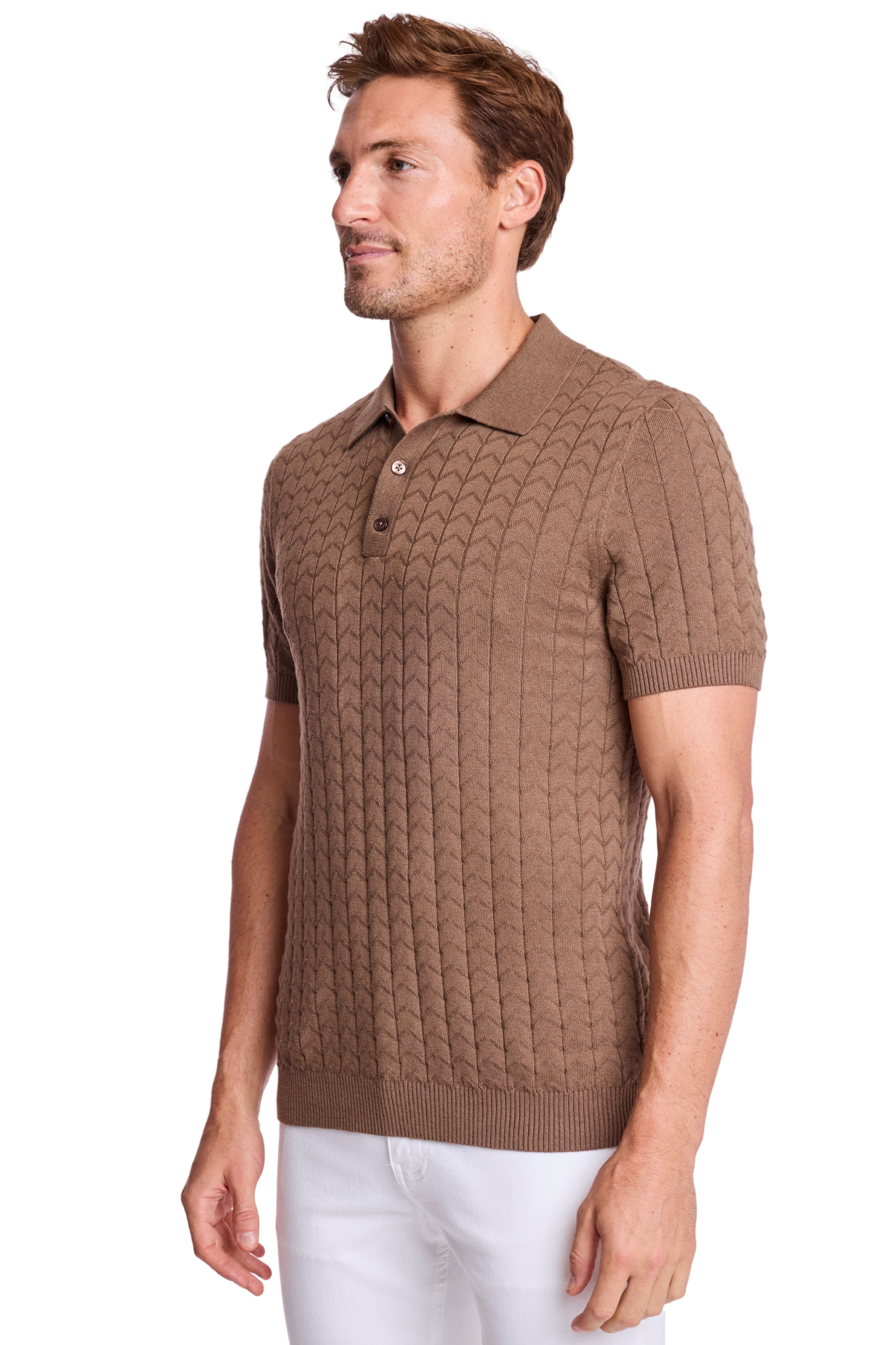 3 Button Polo - Maple Bacon