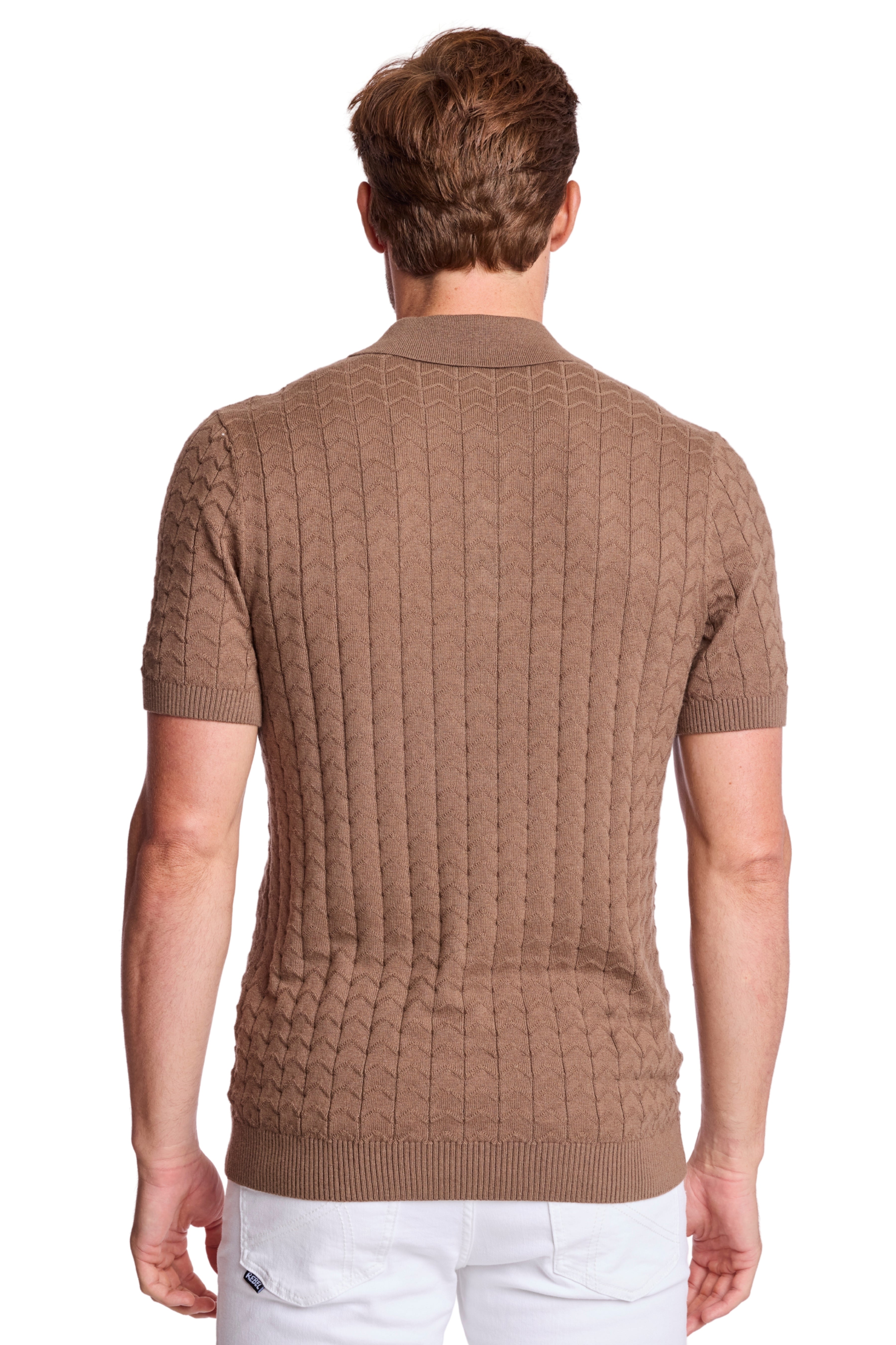 3 Button Polo - Maple Bacon