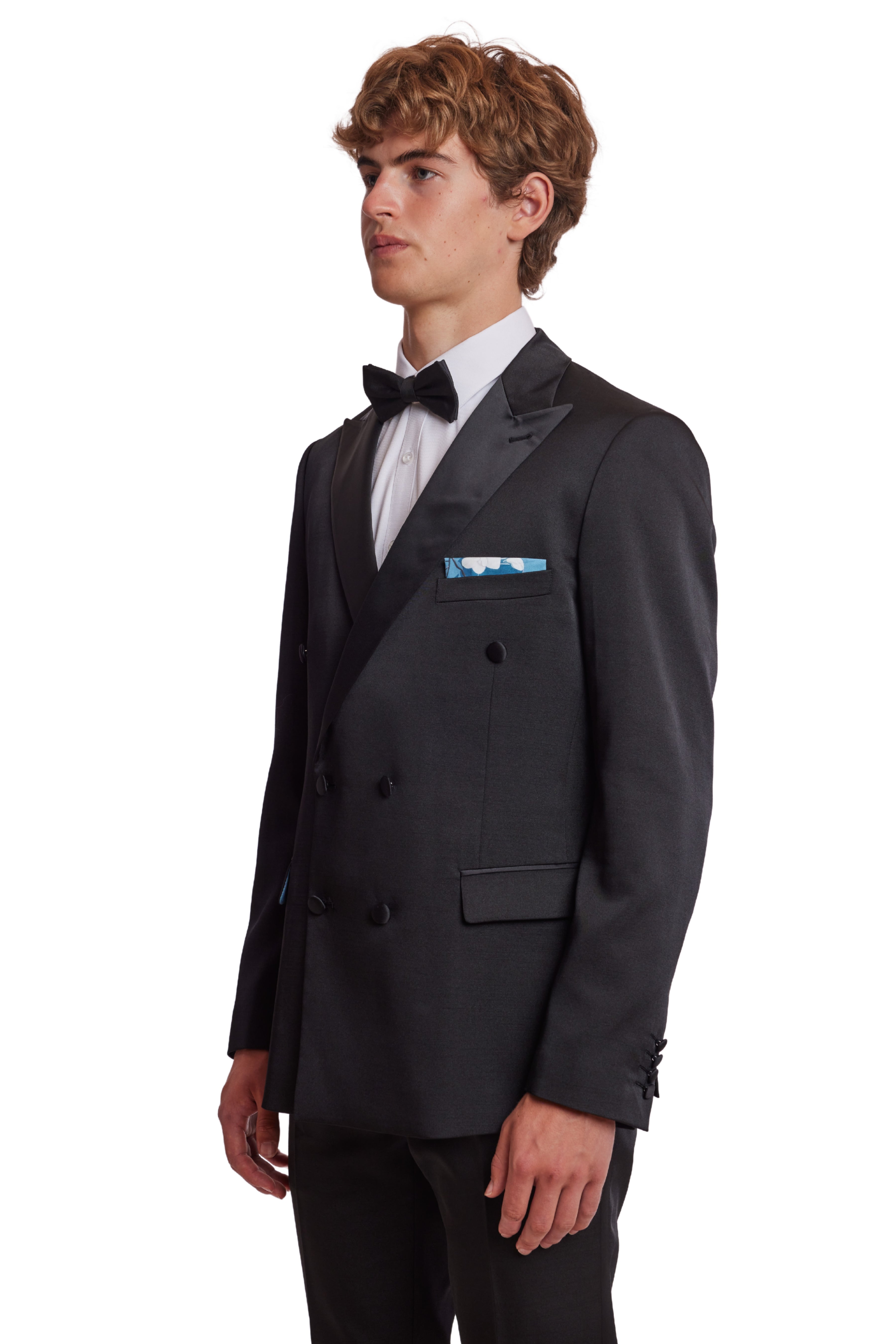 Soho DB Peak Tux Jacket - slim - Black on Black