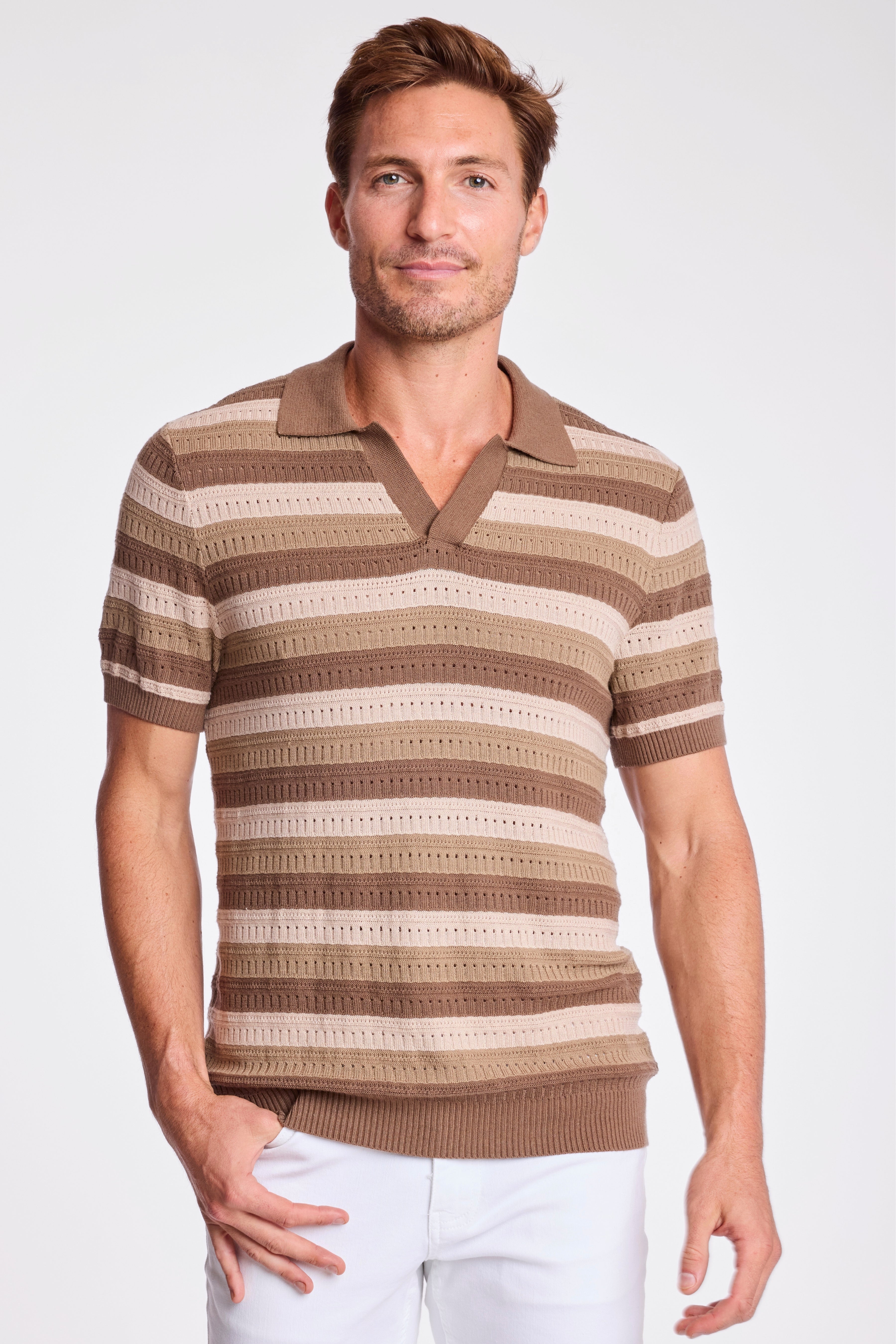 Johnny Collar Polo - Maple Oatmeal