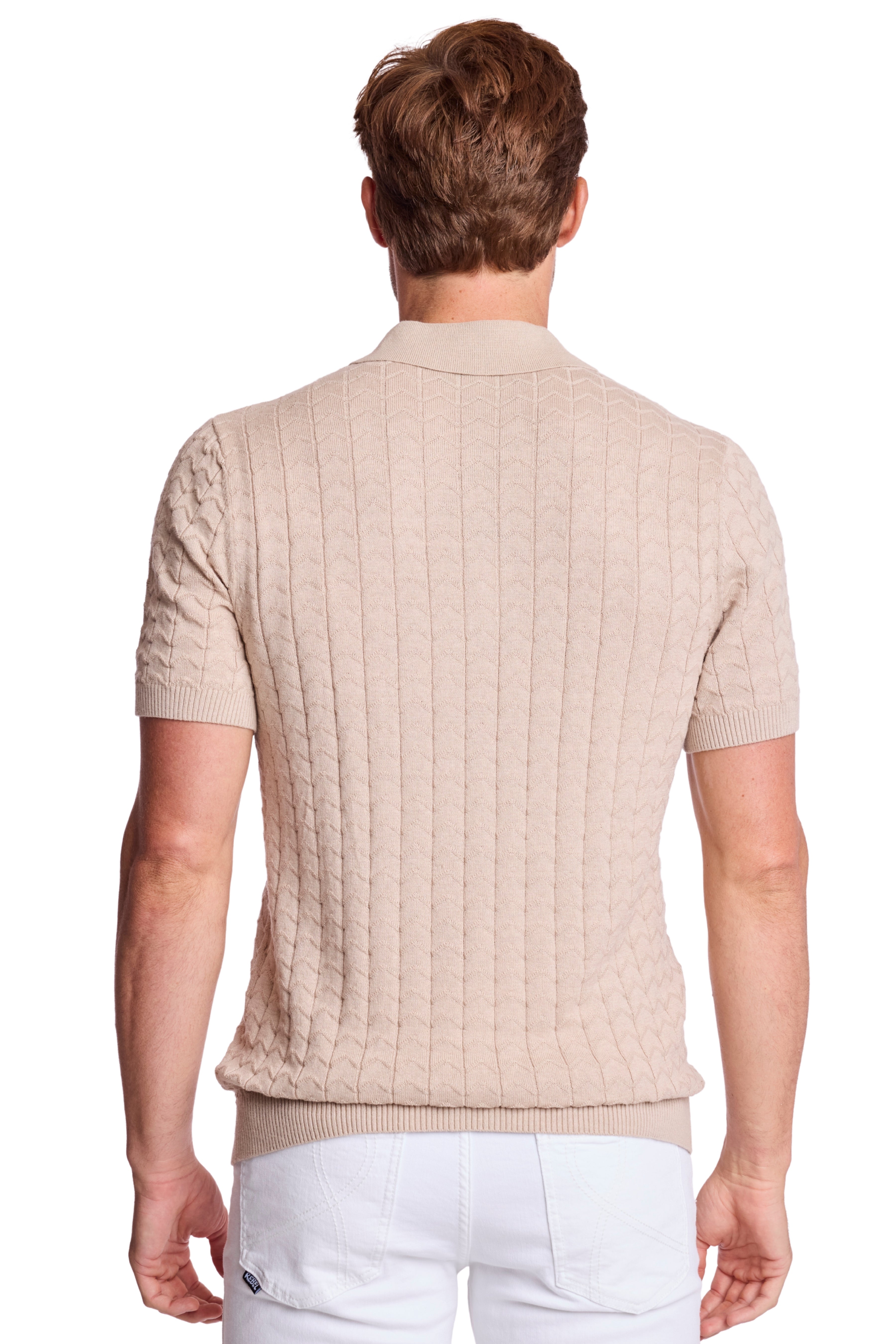 3 Button Polo - Sandy Oatmeal