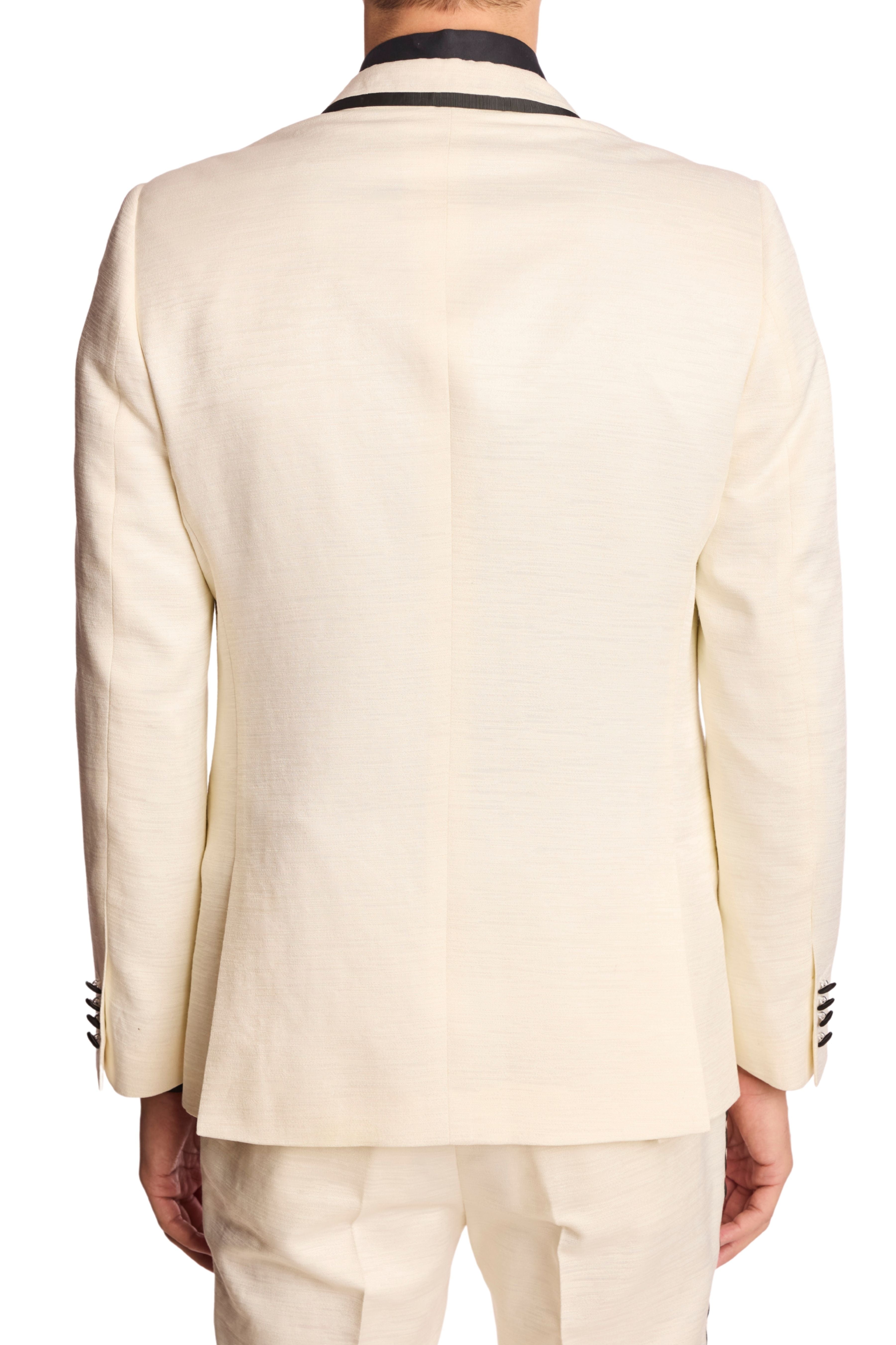 Grosvenor Peak Tux Jacket - slim - Milk White Jacquard
