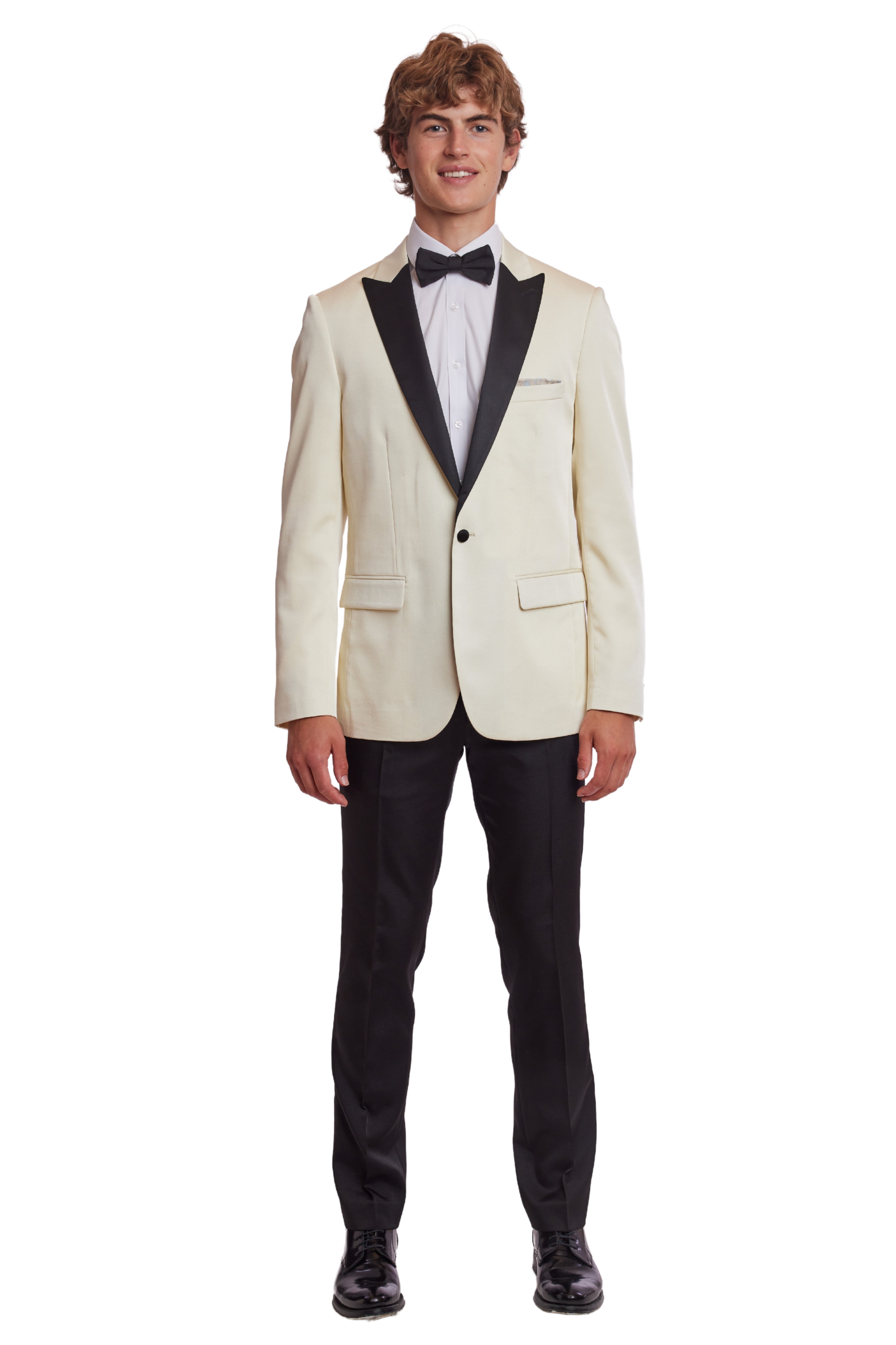 Grosvenor Peak Tux Jacket - slim - Ivory & Black