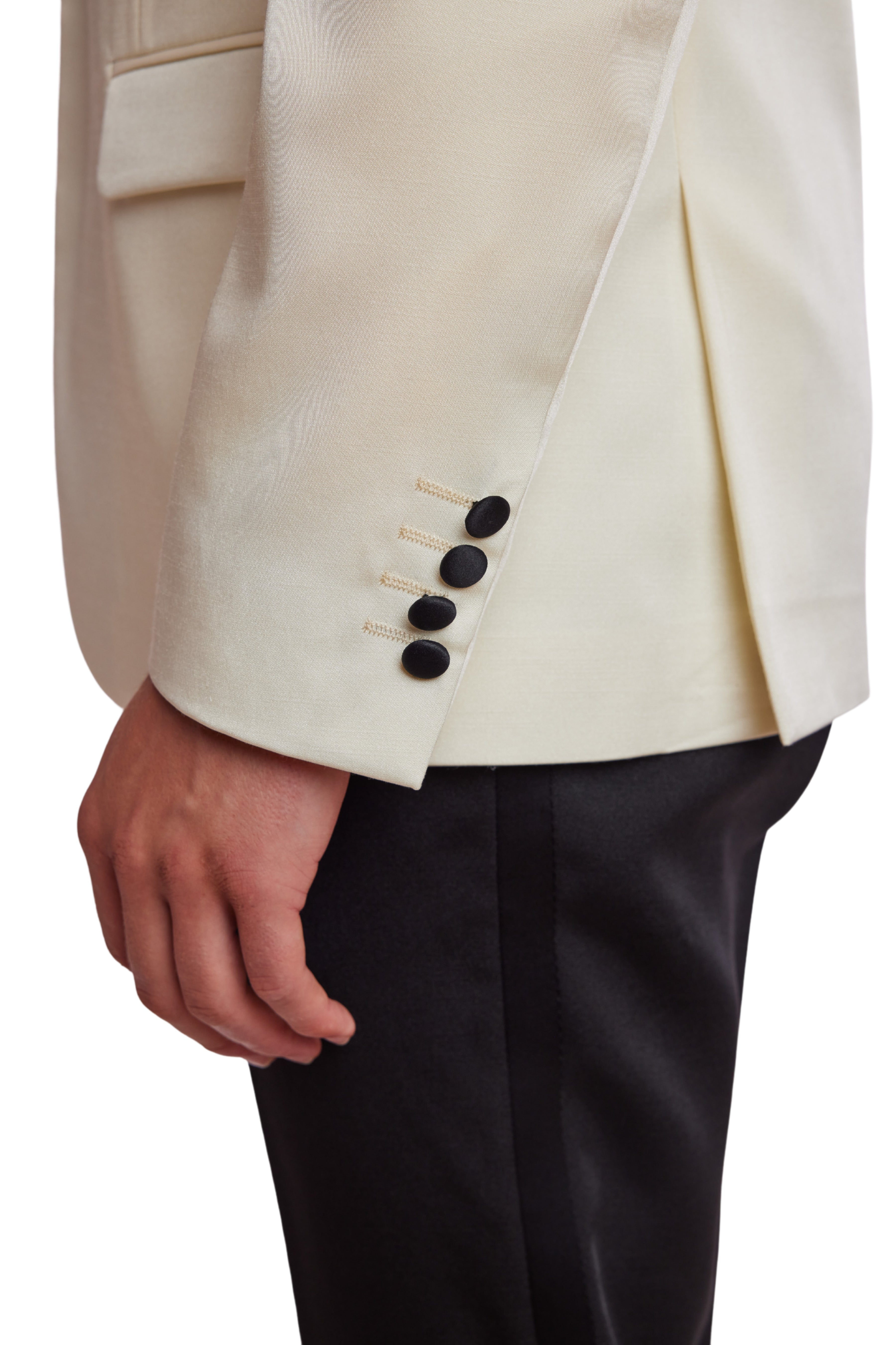 Grosvenor Peak Tux Jacket - slim - Ivory & Black