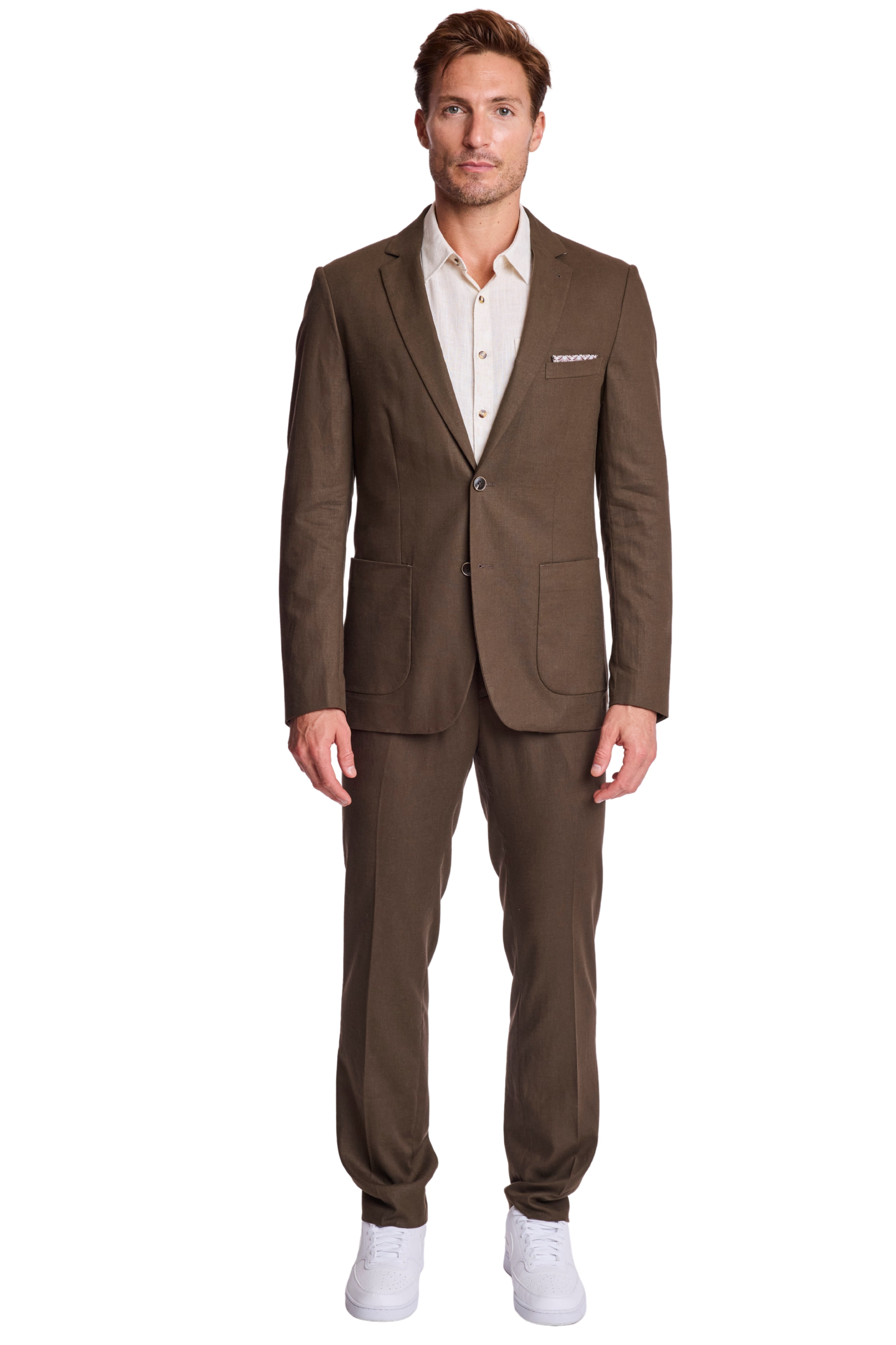 Dover Notch Jacket - slim - Ganache Dark Brown Linen