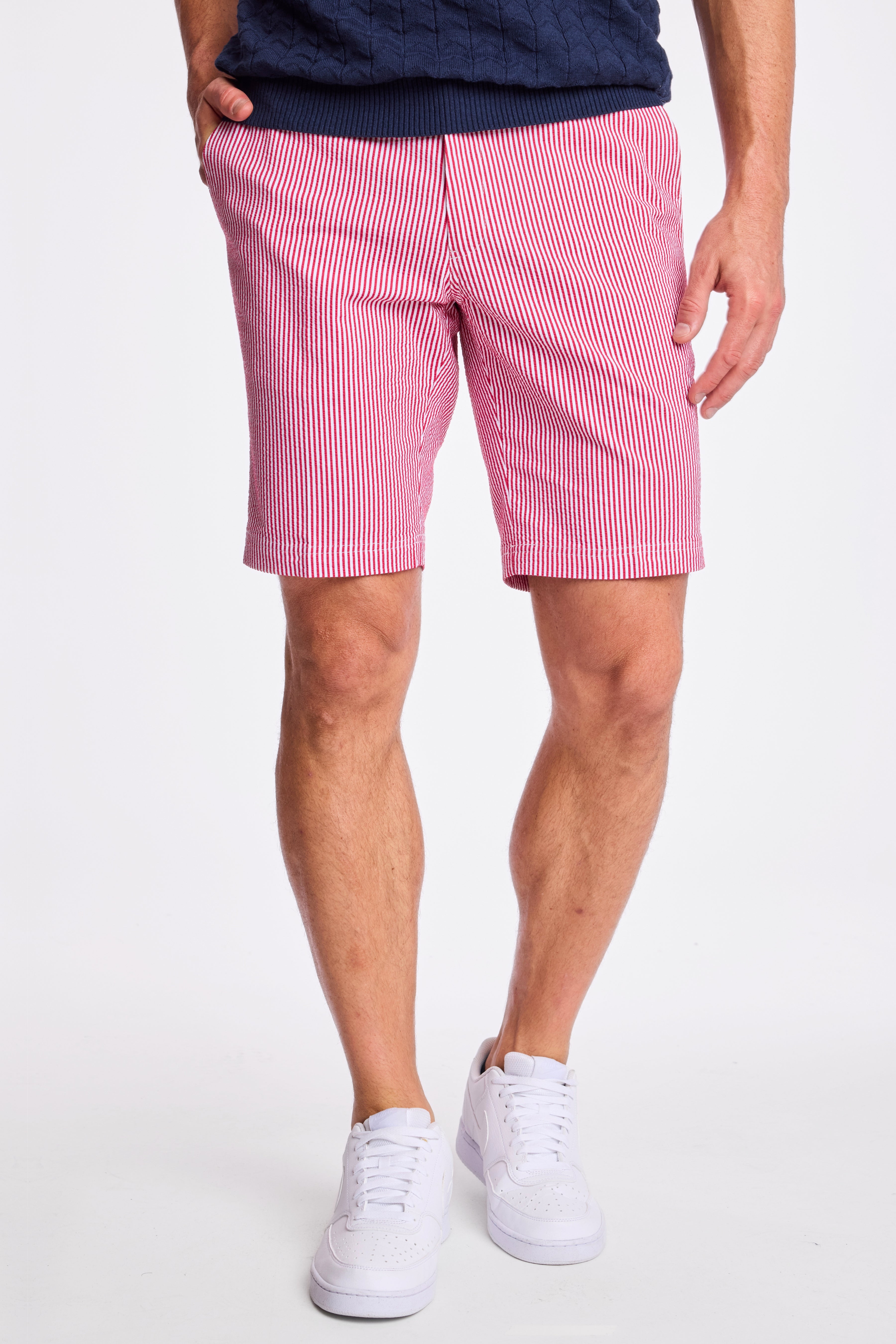 Felix Shorts - slim - Red Seersucker