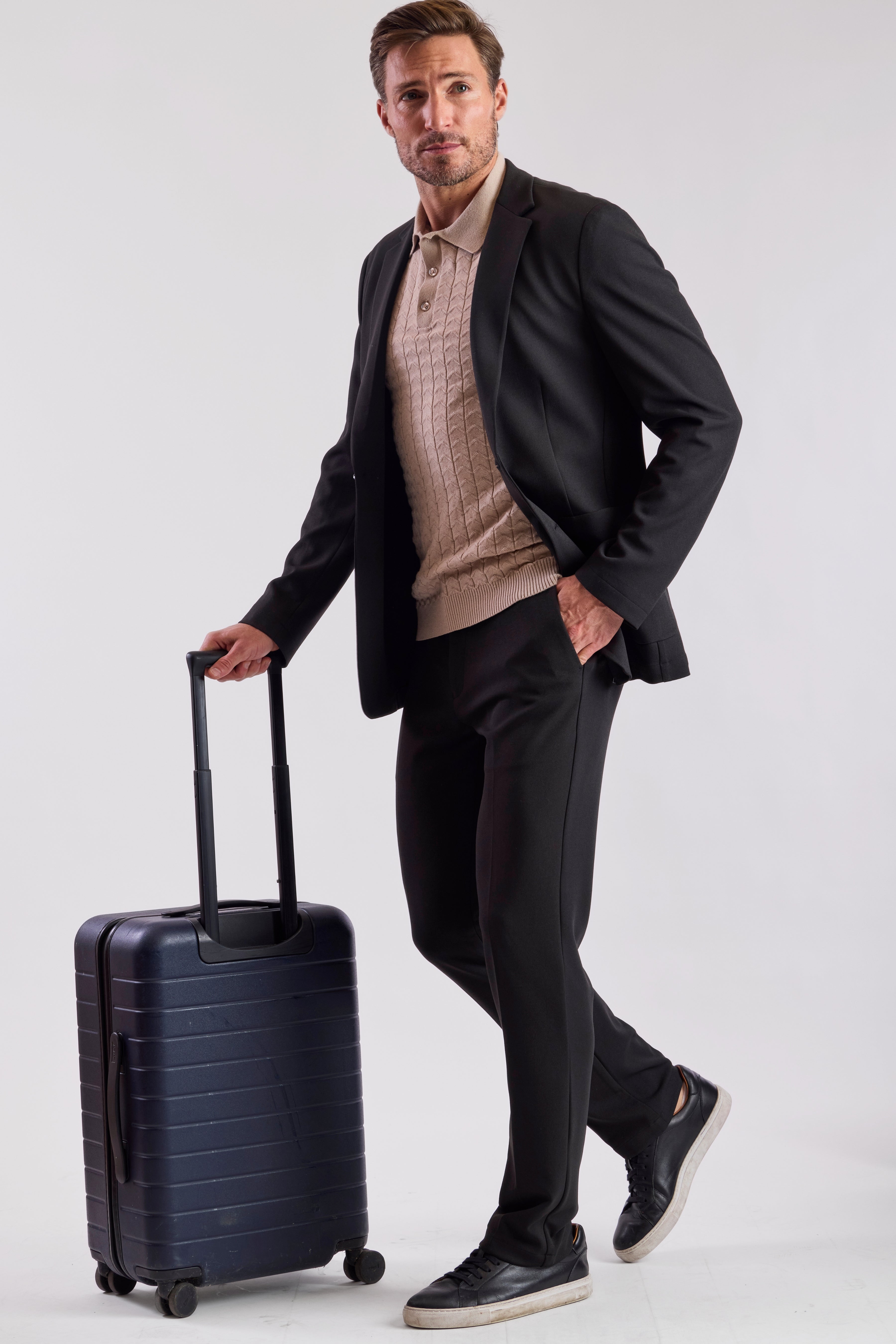 Travel Downing pants - slim - Black Night