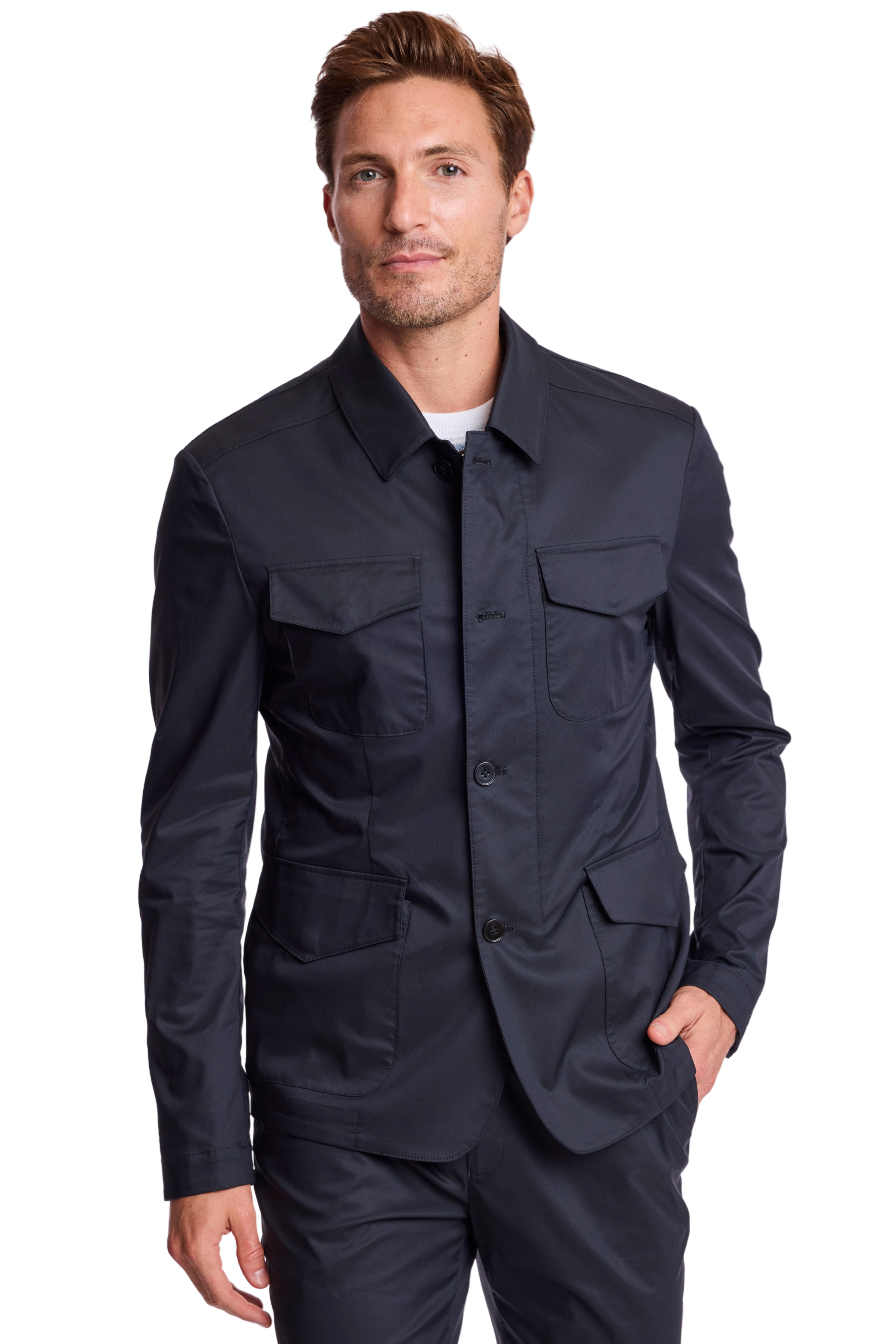 City 4 Pocket Jacket - Black Tech