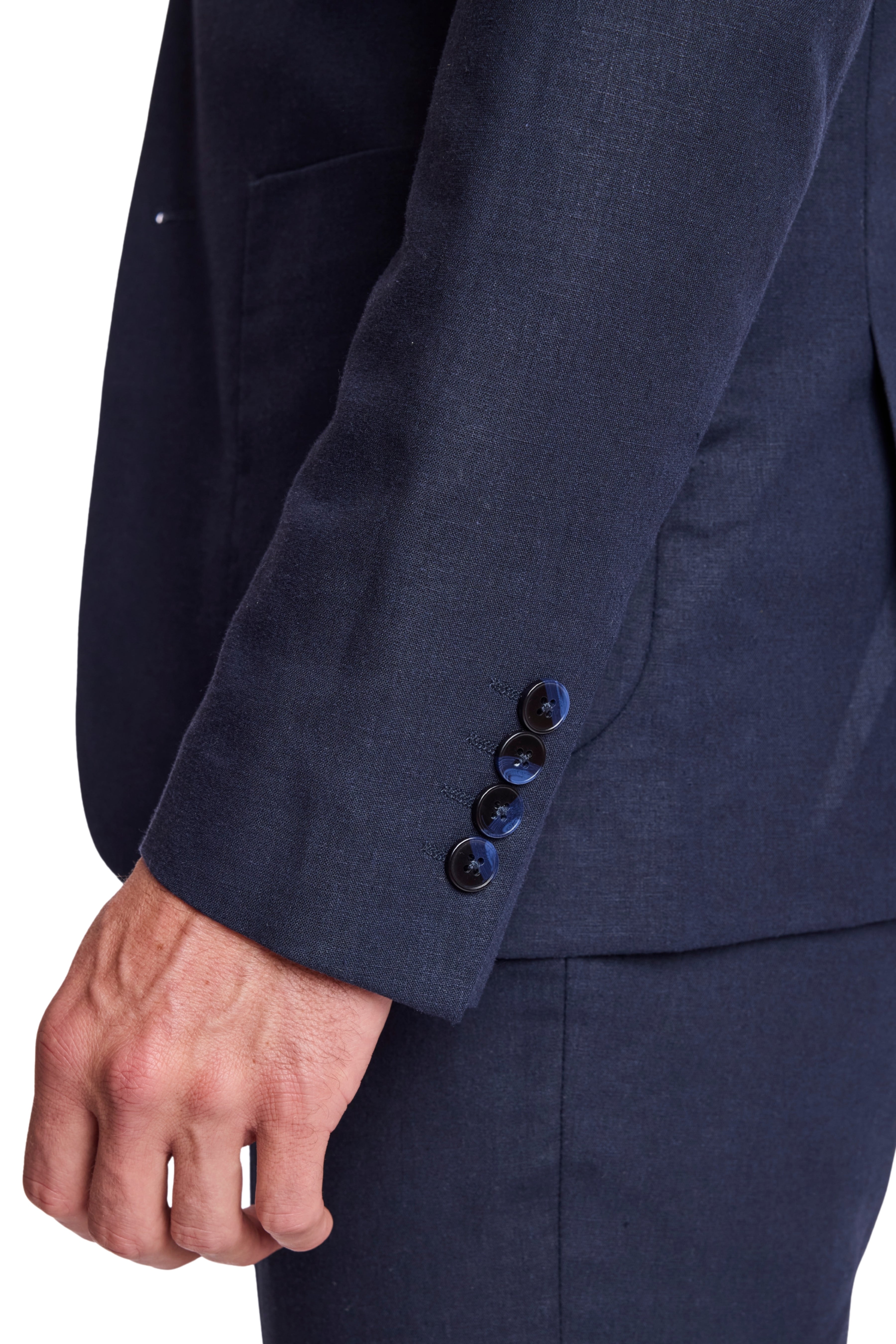 Dover Notch Jacket - slim - Crisp Navy Linen