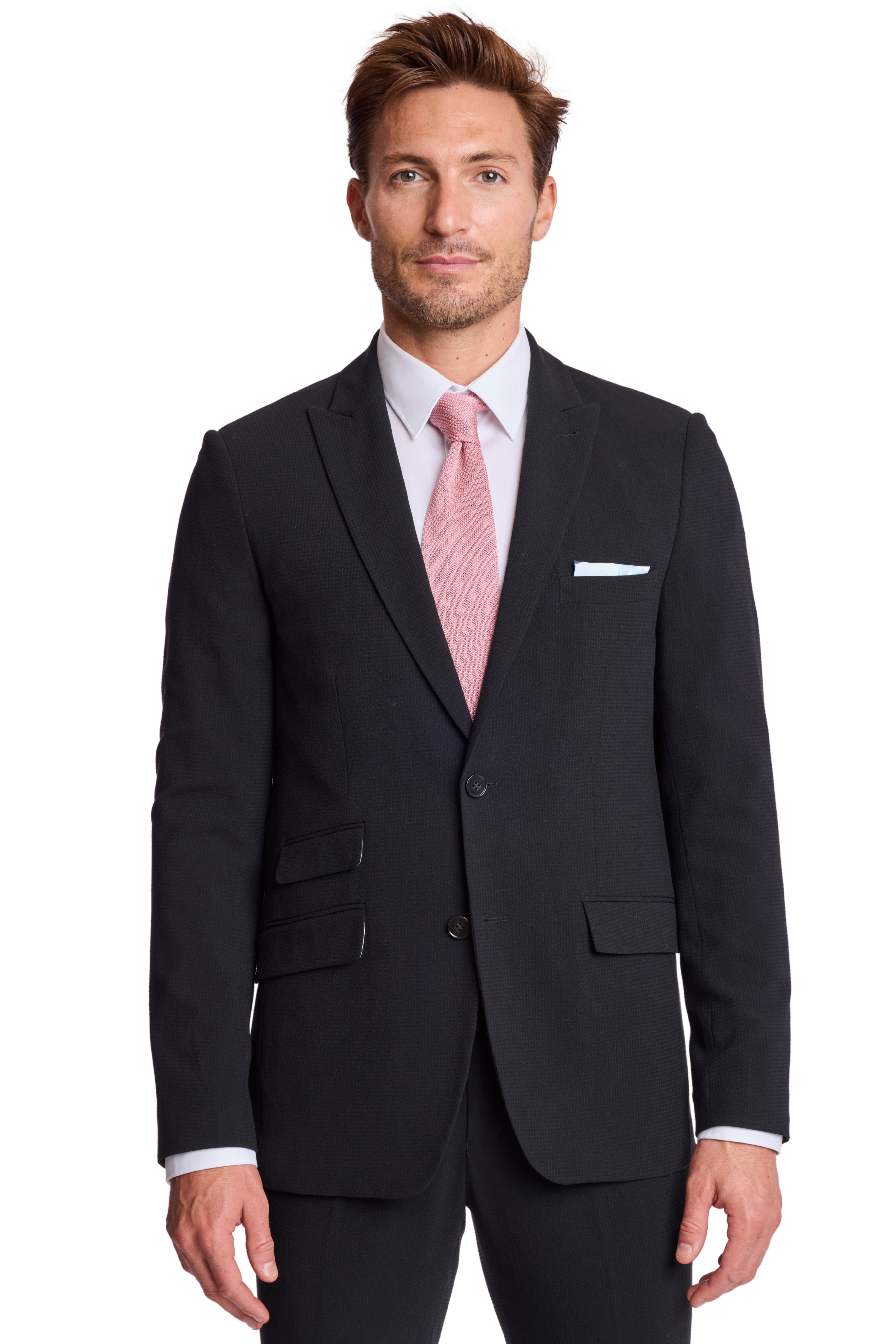 Ashton Peak Jacket - slim - Black on Black Seersucker