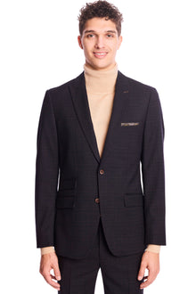  Ashton Peak Jacket - slim - Blue Camel Grid