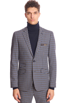  Dover Notch Jacket - slim - Blue Black Houndstooth