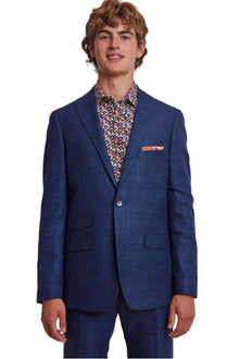  Ashton Peak Jacket  - slim - Blue Cognac Check