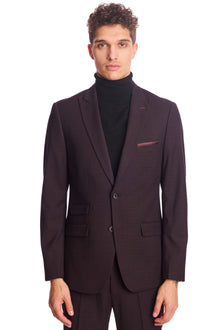  Ashton Peak Jacket - slim - Black Burgundy Grid