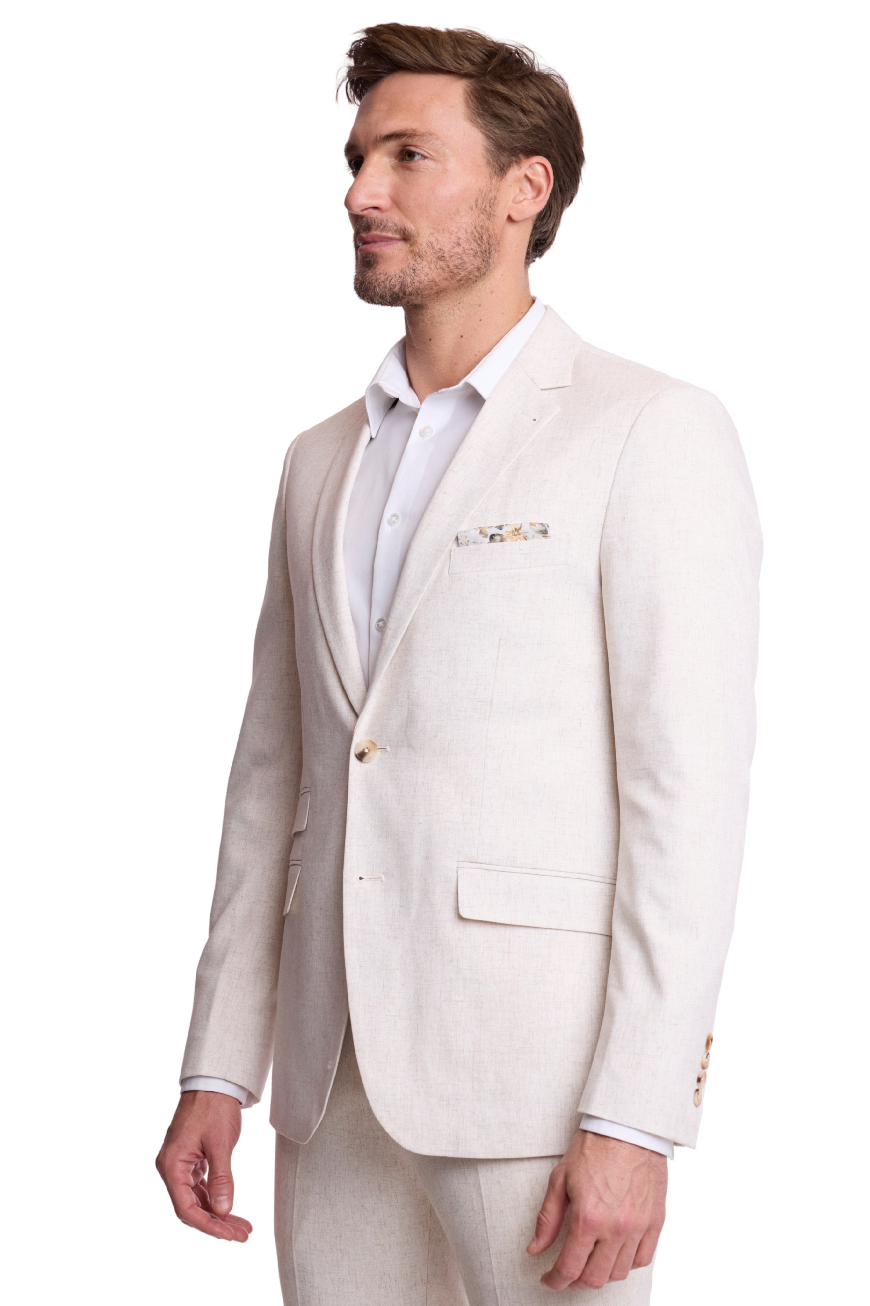Dover Notch Jacket - slim - Oat Linen Blend