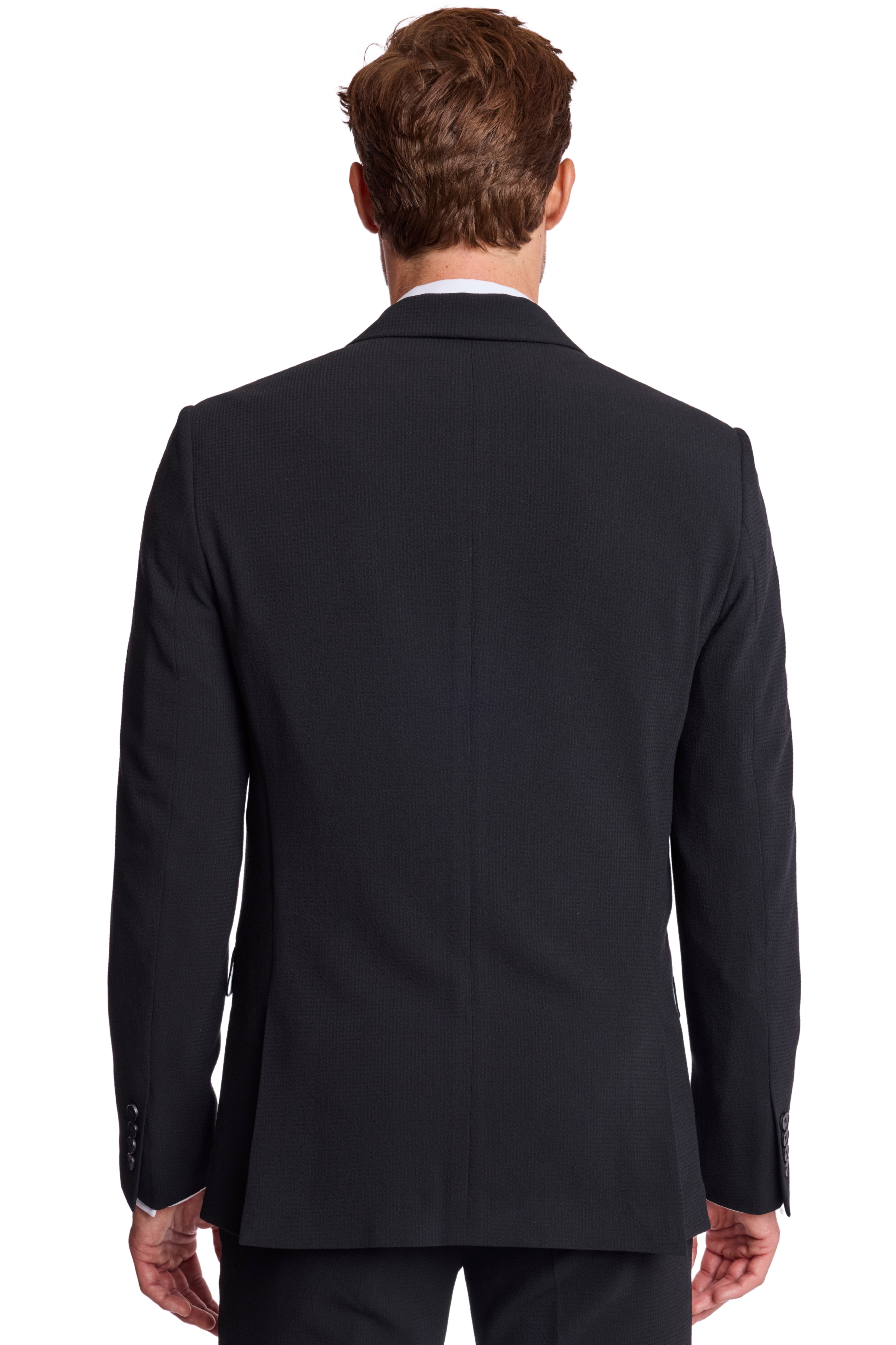 Ashton Peak Jacket - slim - Black on Black Seersucker
