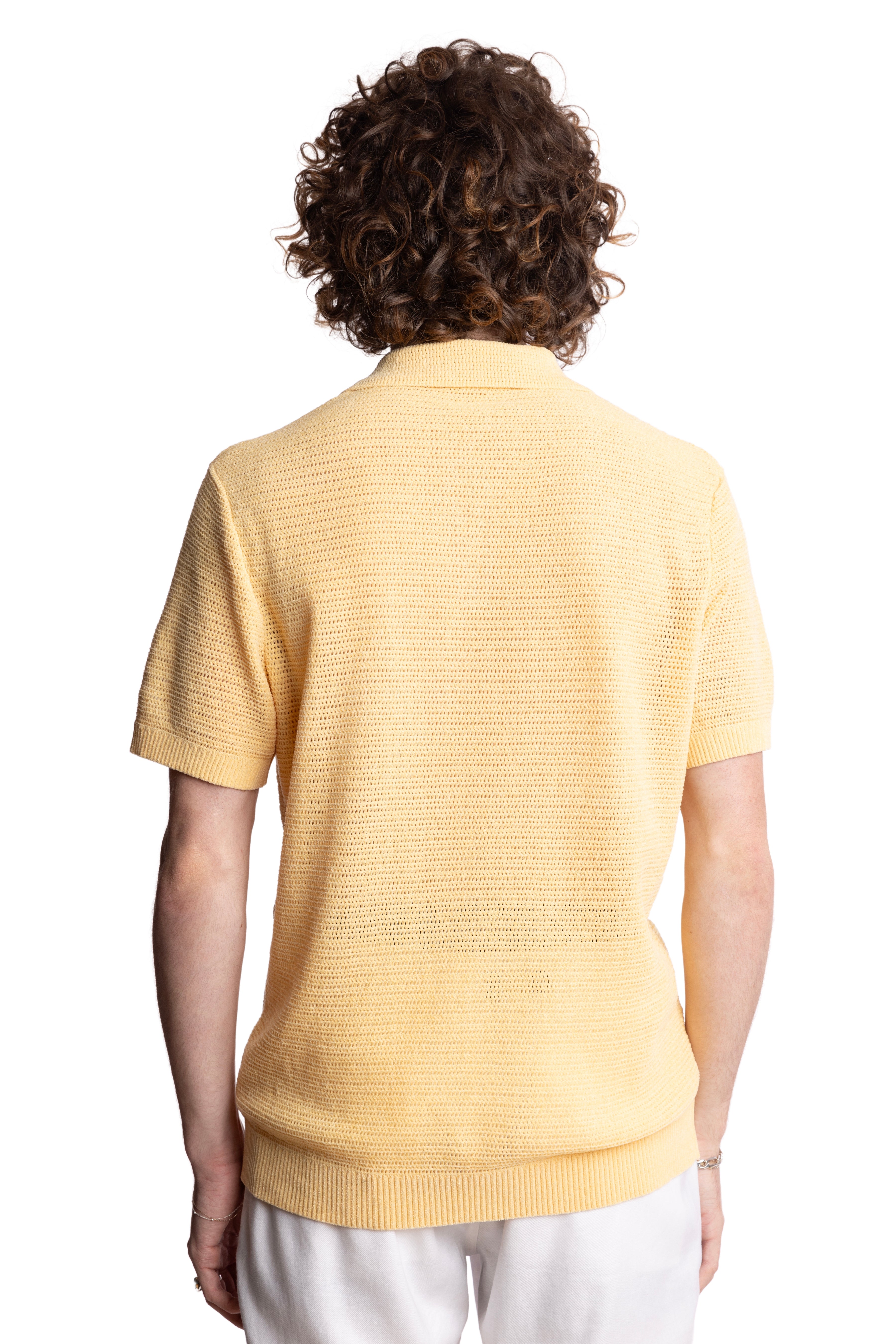 Johnny Collar Polo - Lt Yellow Chenille