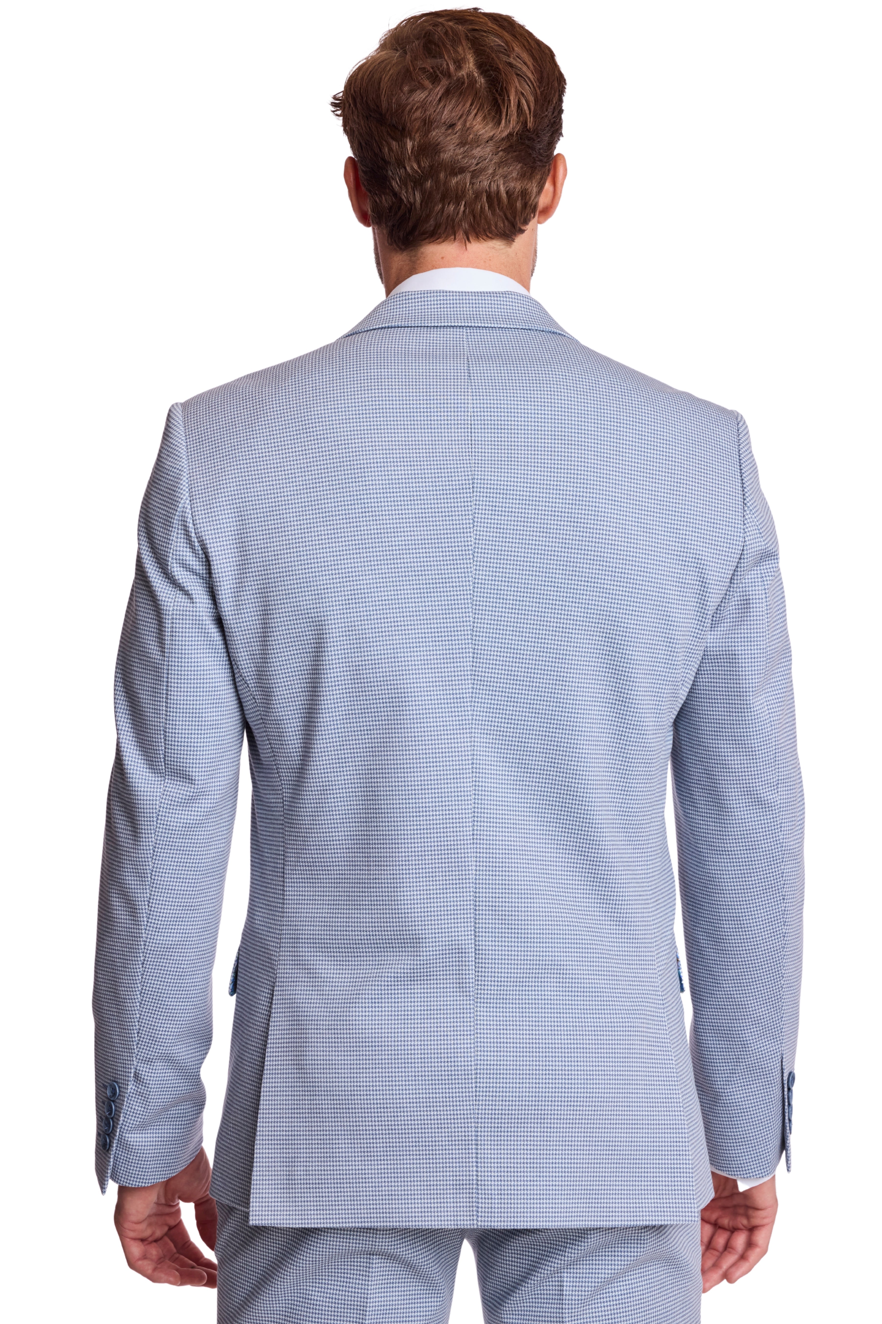 Dover Notch Jacket - slim - Crisp Navy Knit Houndstooth