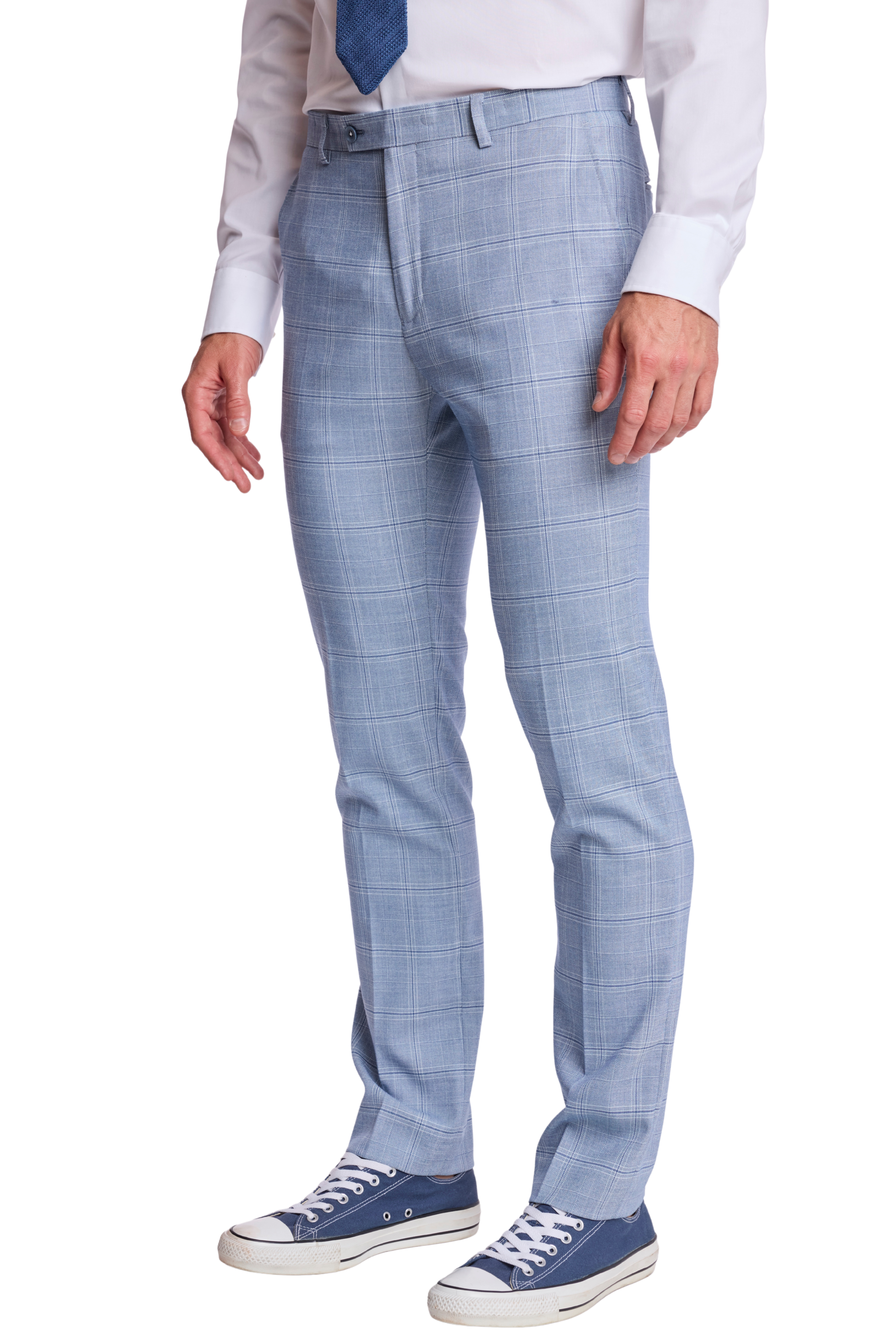 Downing Pants - slim - Blue White Check