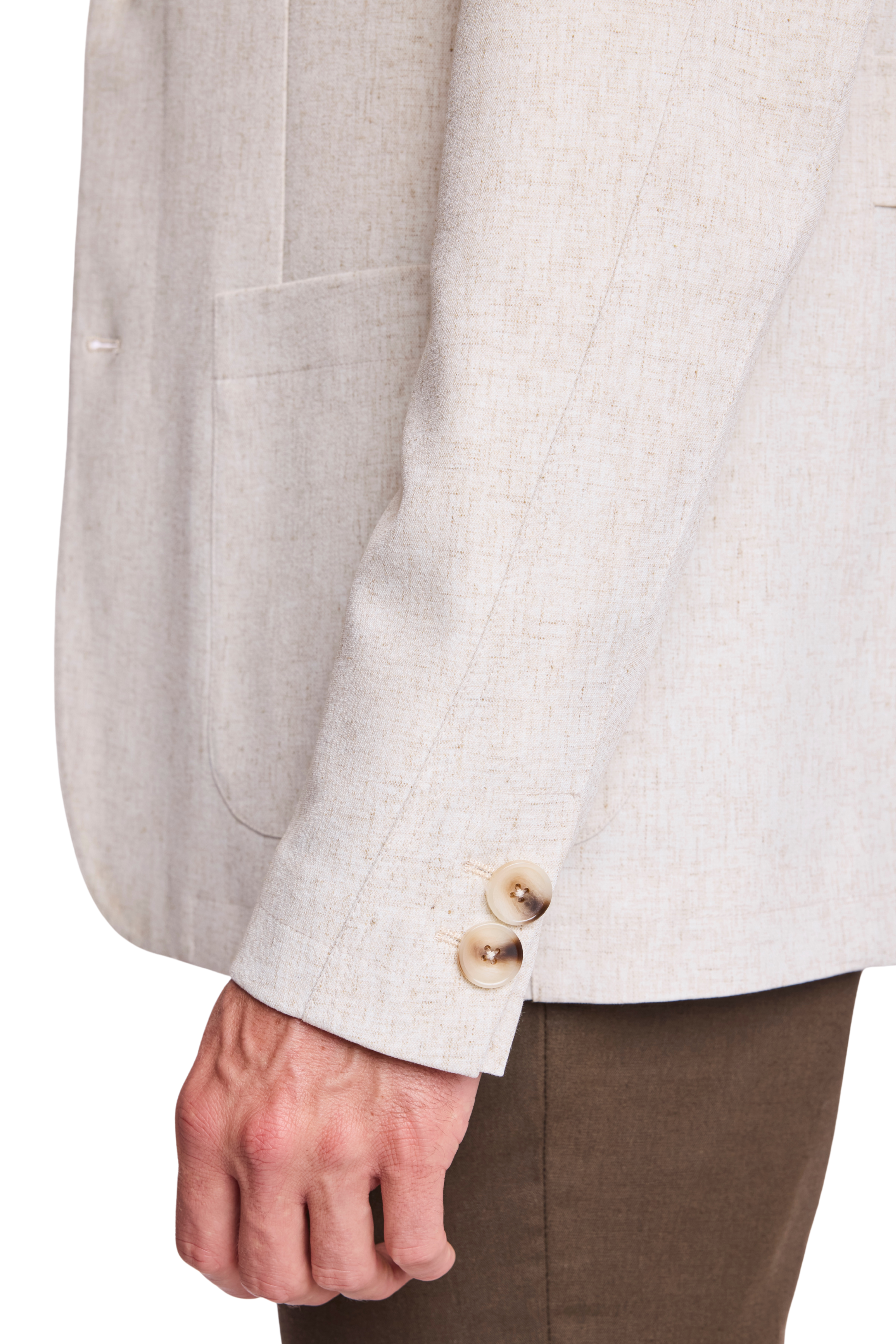 New City Button Up Jacket - Oat Linen Blend