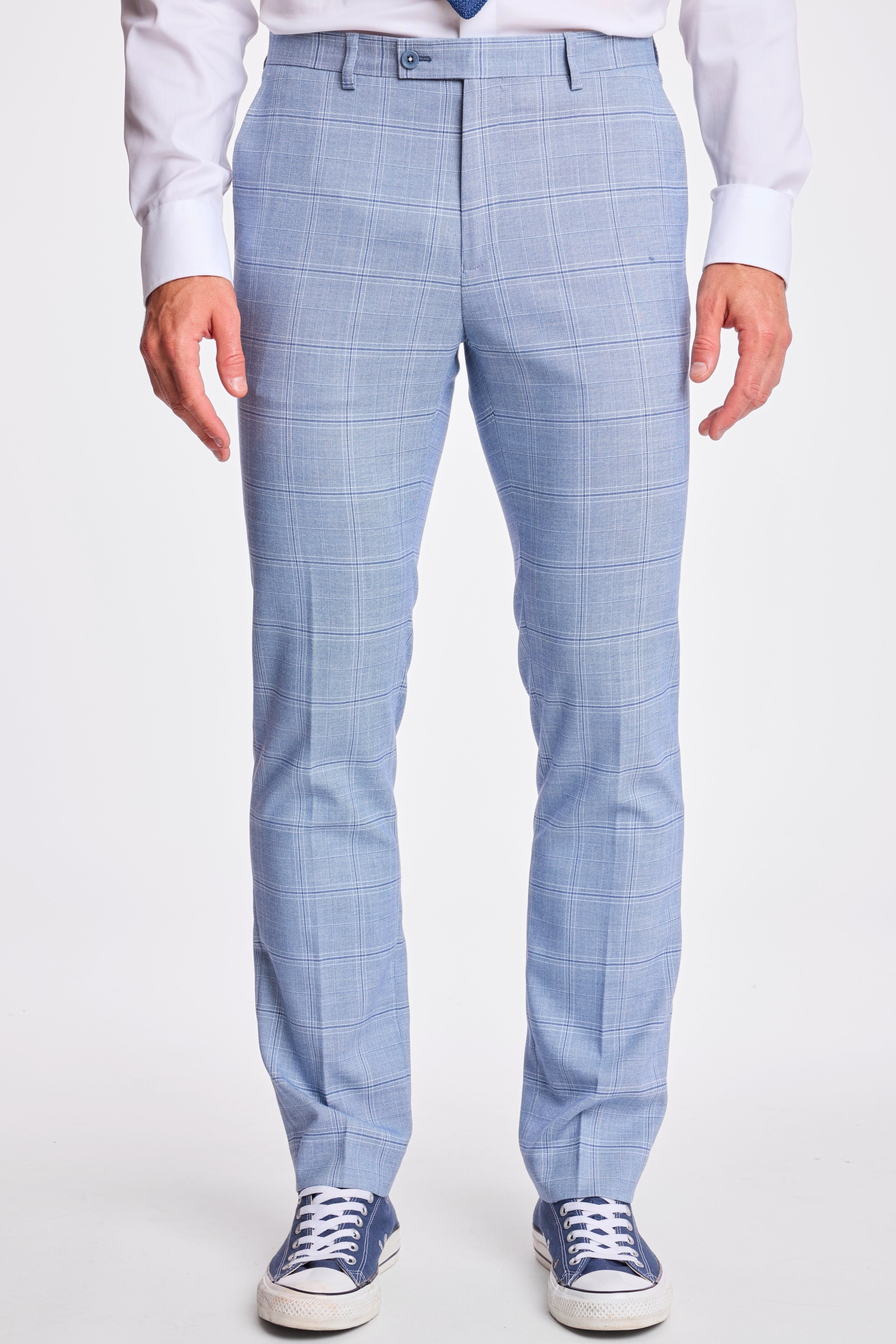 Downing Pants - slim - Blue White Check