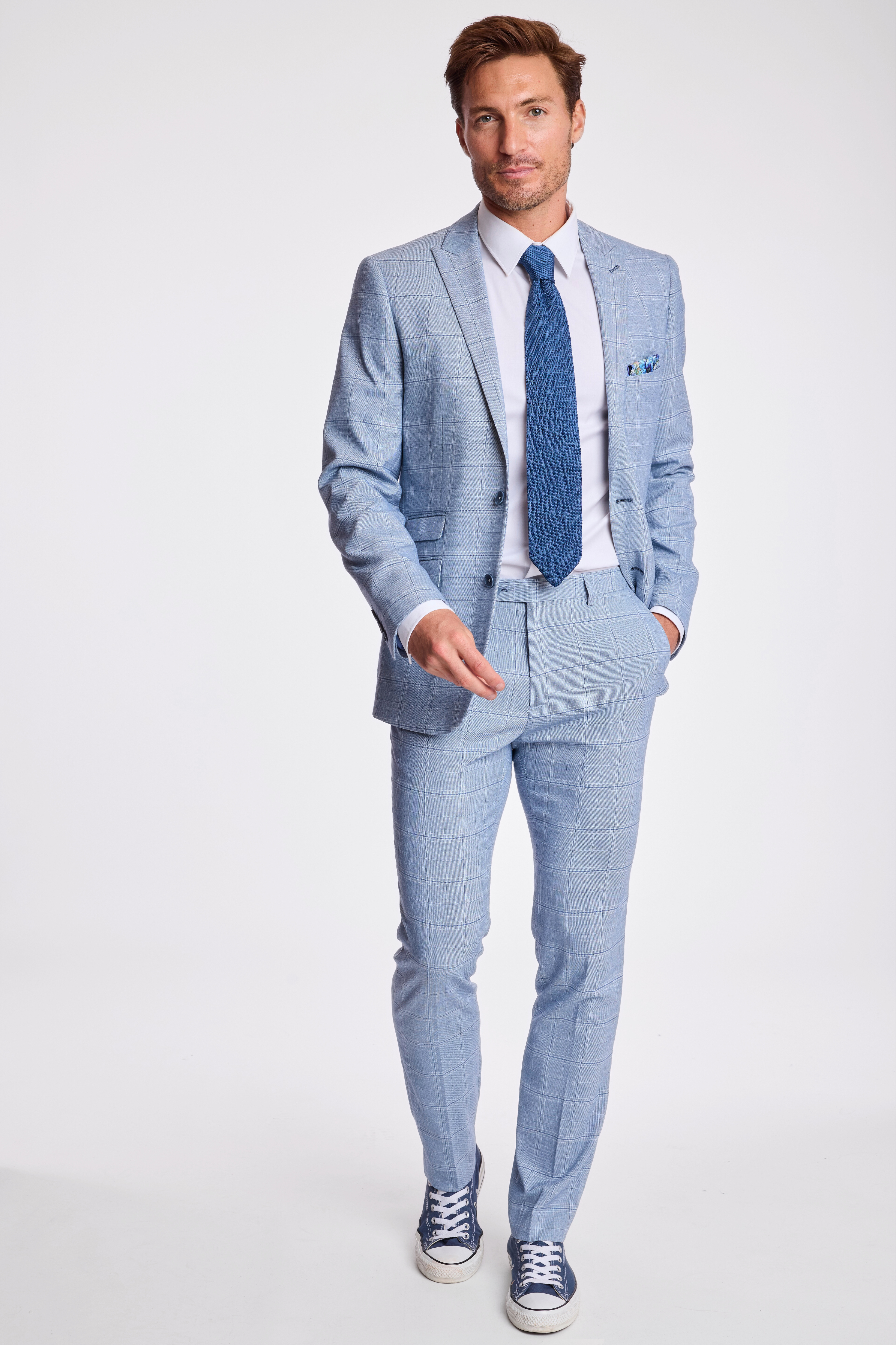 Downing Pants - slim - Blue White Check