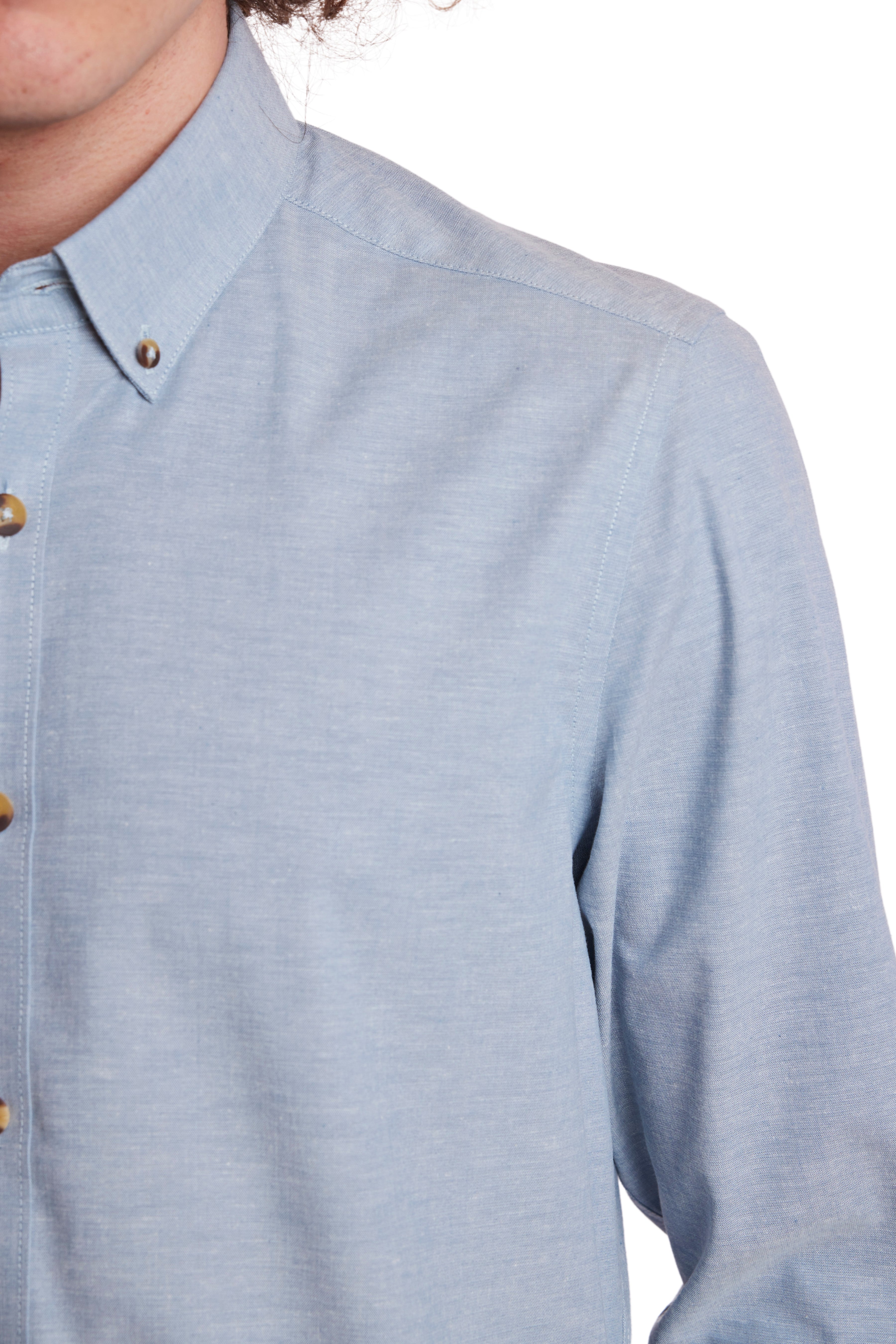 Brian Button Down Shirt - Blue Chambray