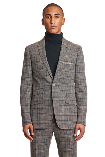 Dover Notch Jacket - slim - Tan Forest Gold Check