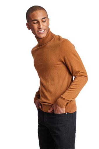 Luxe Fine Gauge Turtleneck - Caramello