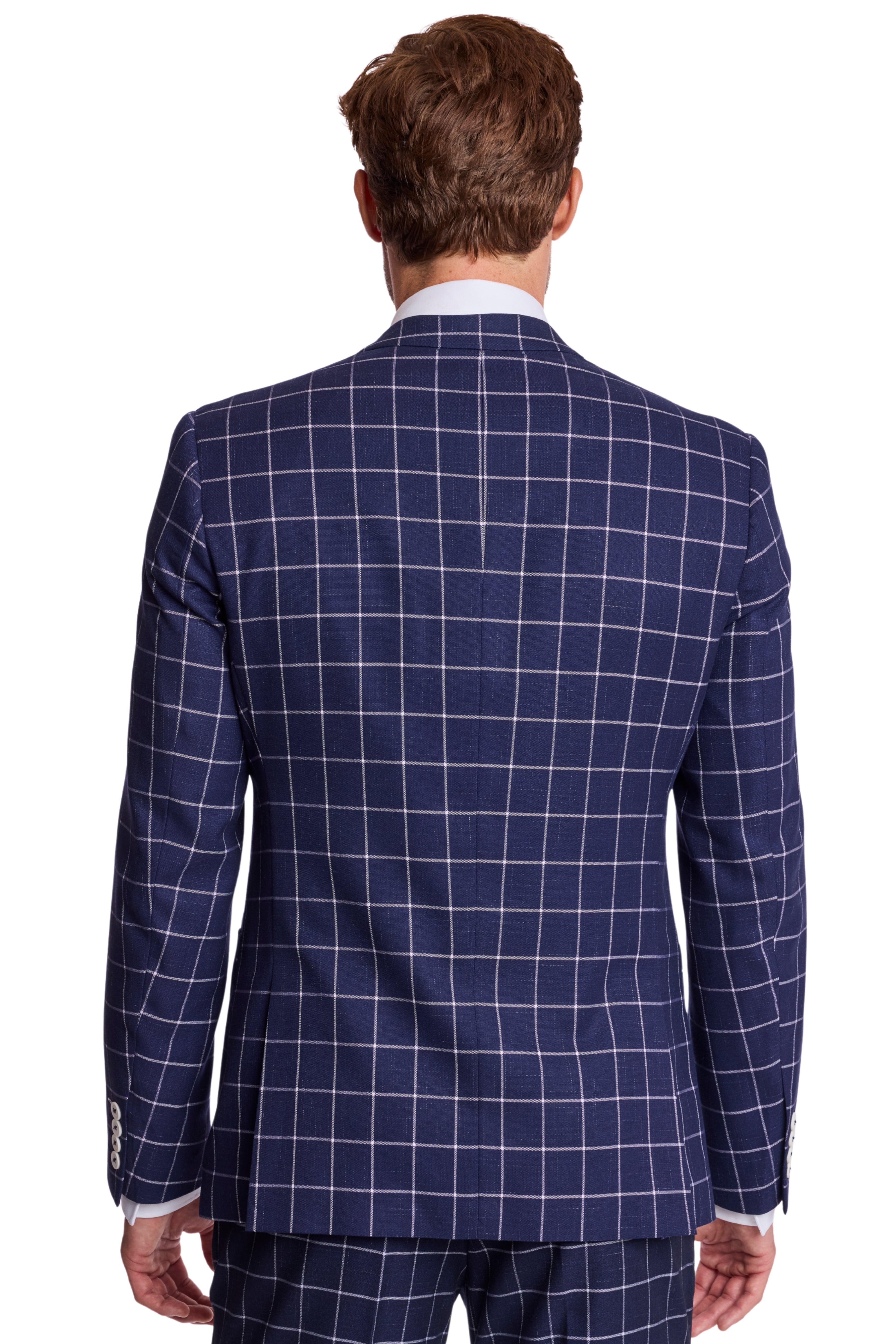 Ashton Peak Jacket - slim - White Navy Windowpane