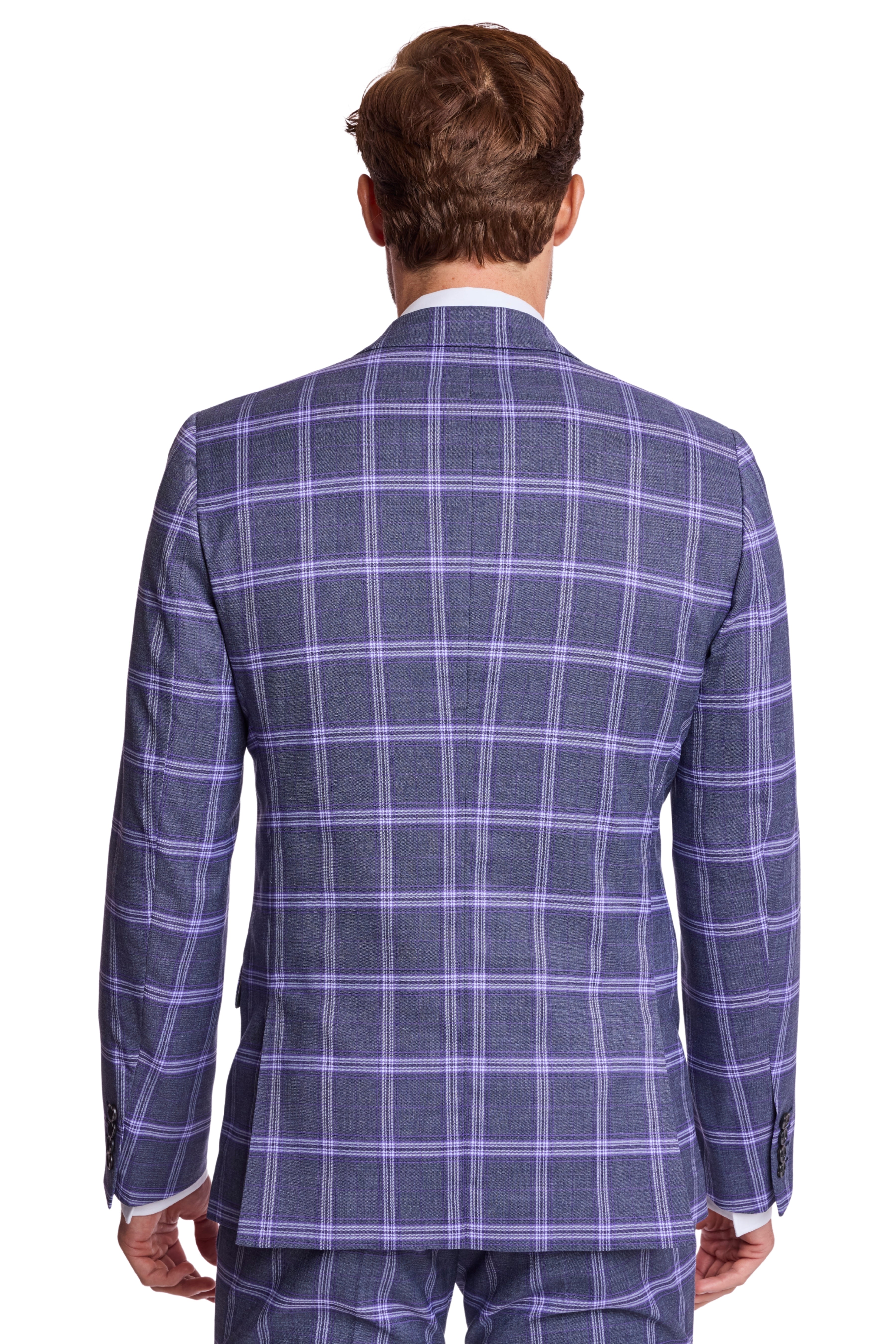Ashton Peak Jacket - slim - Purple Navy White Check