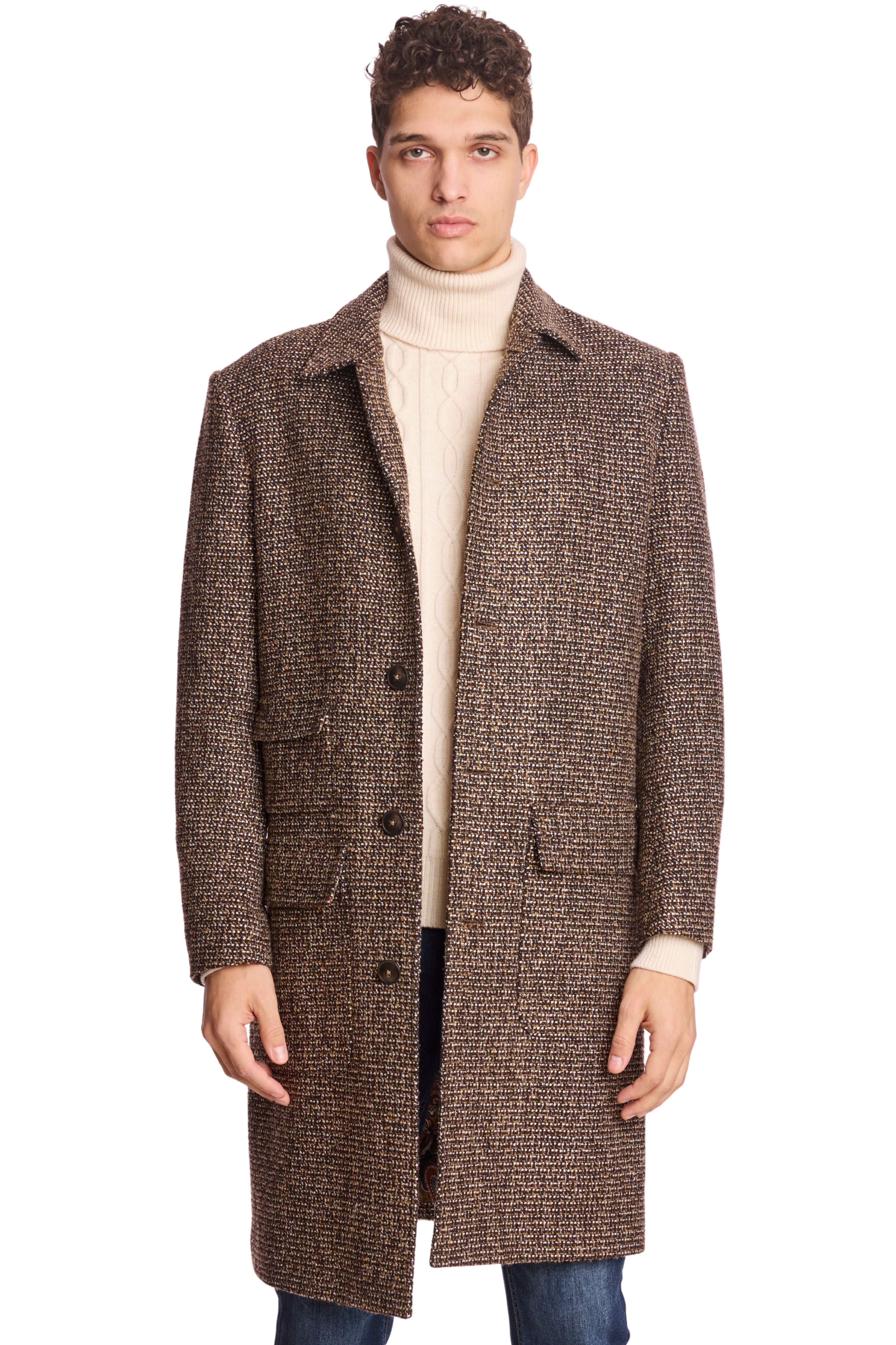 Big Boy Overcoat - Brown Army White
