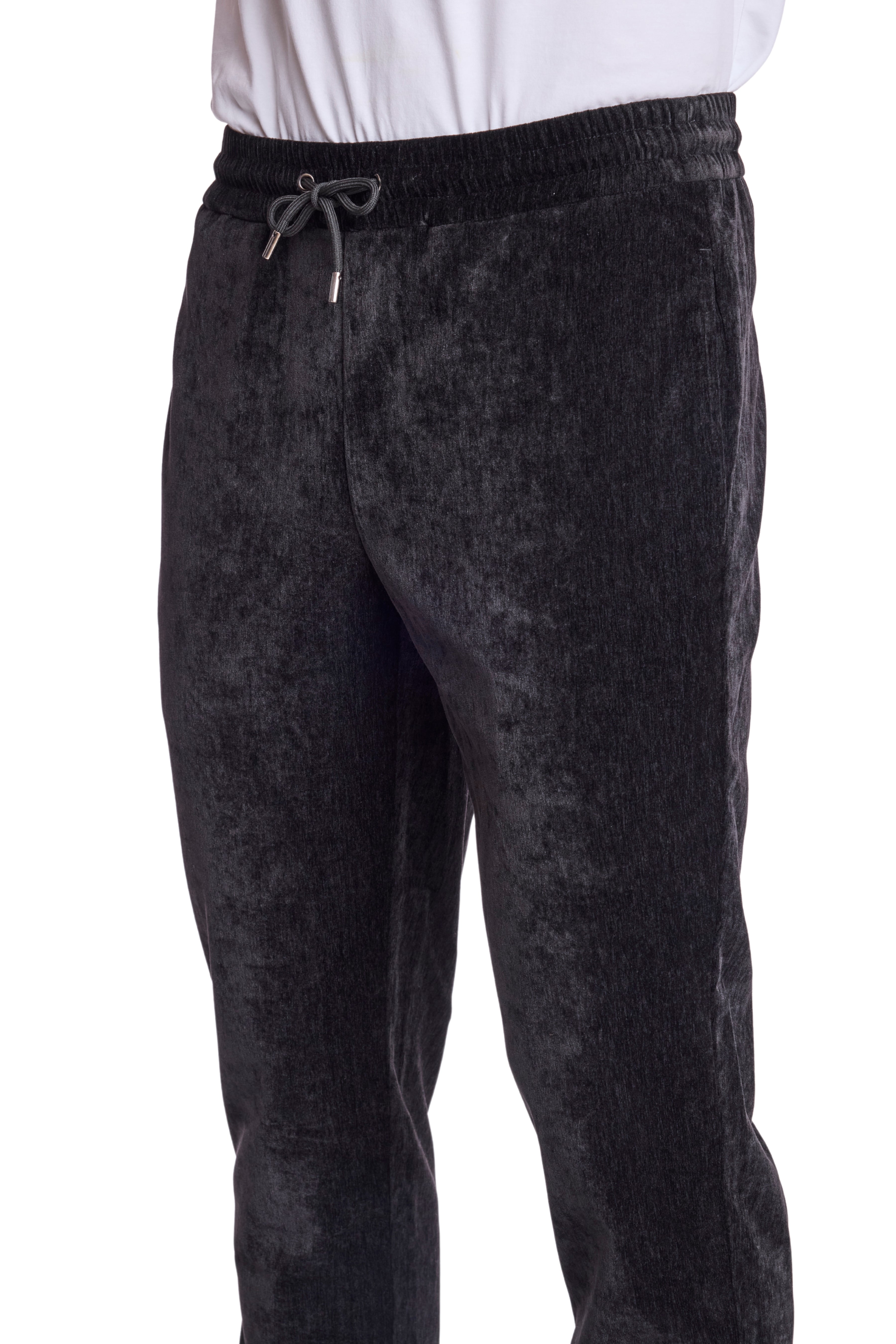 Velvet Wide Leg Sweatpants - Black Velvet