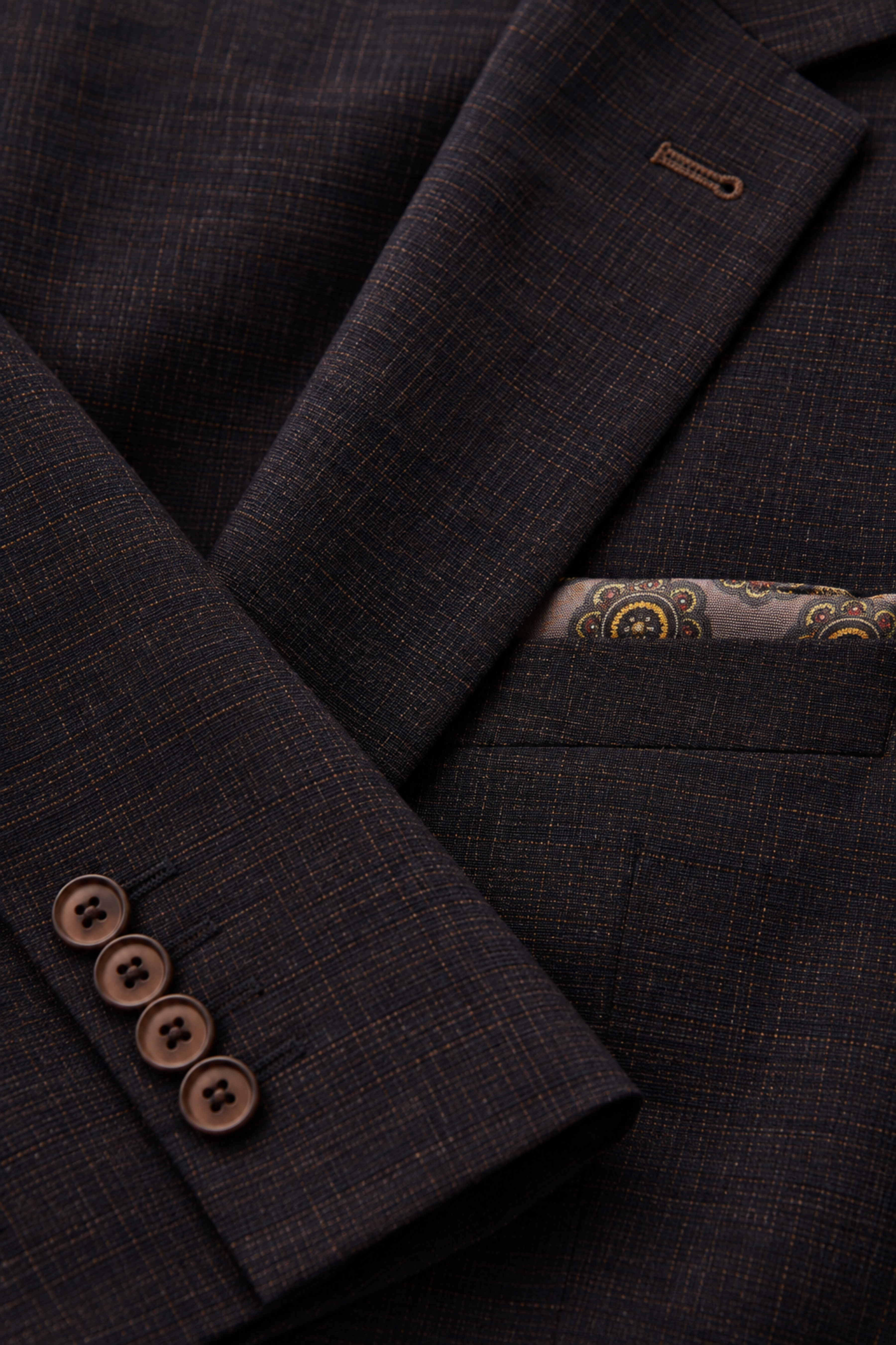 Ashton Peak Jacket - slim - Blue Camel Grid