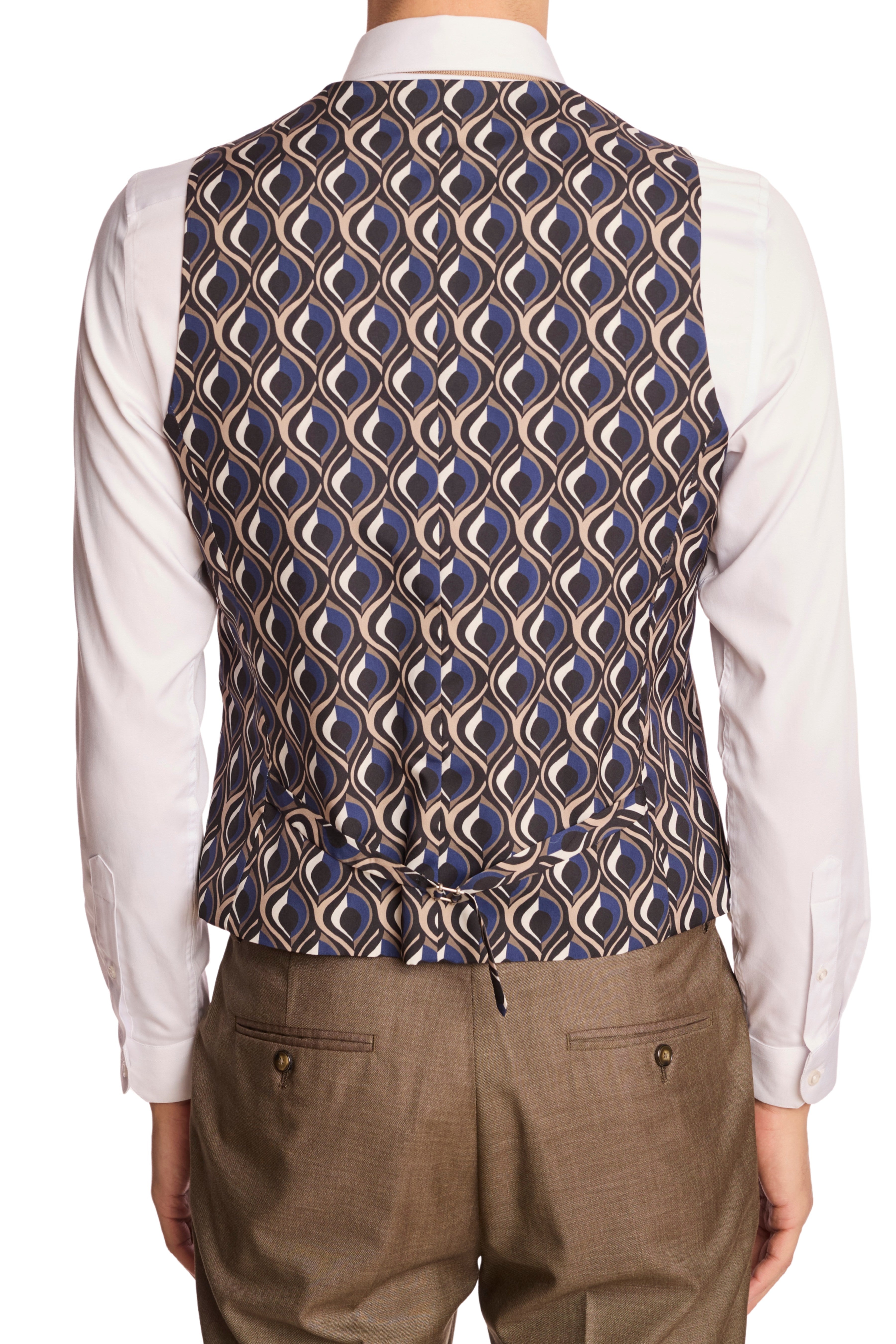 Modern Fit - Eaton 5 Button Vest - Dark Khaki Shark