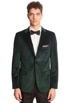  Kyle Big Peak Tux Jacket - slim - Dark Green Velvet