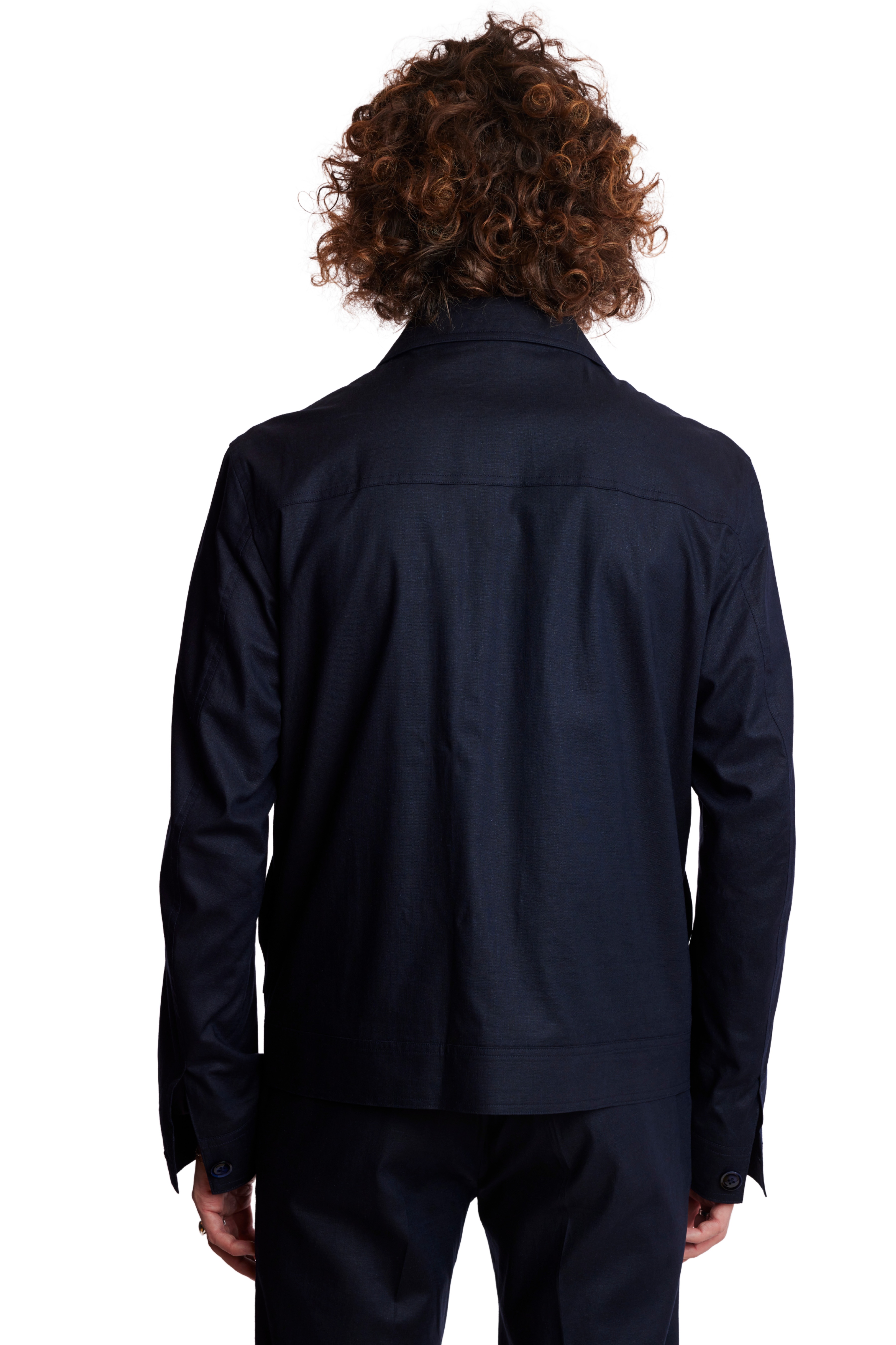 Milo Bomber Jacket - slim - Navy Linen