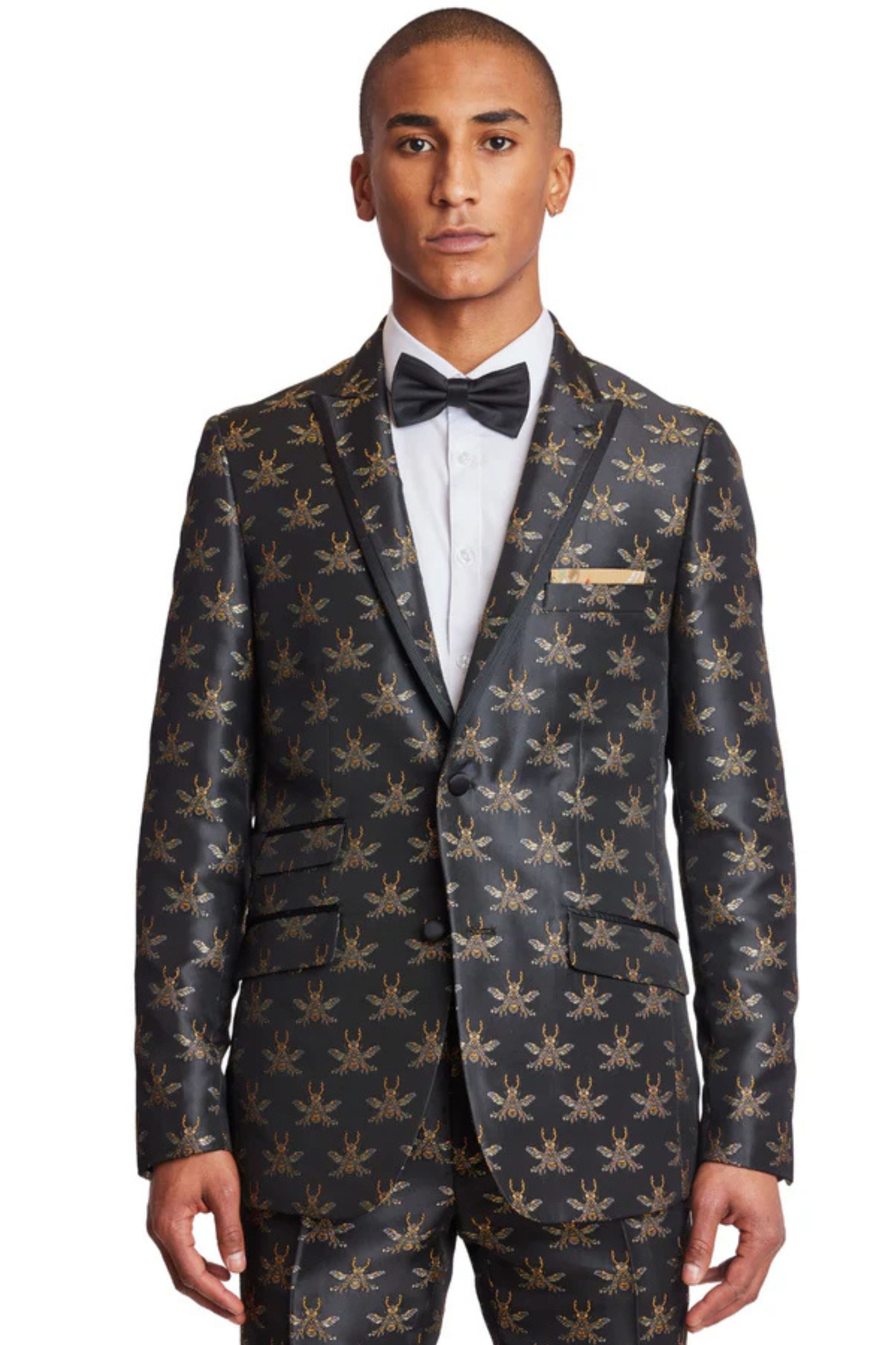 Grosvenor Peak Tux Jacket - slim - Black Bees