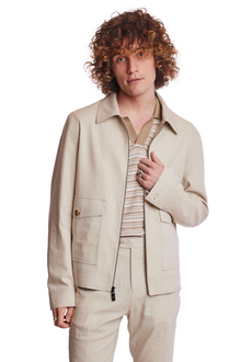  Milo Bomber Jacket - slim - Tan Linen