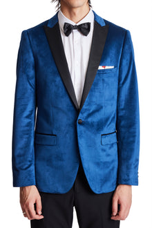  Grosvenor Peak Tux Jacket - slim - Majestic Blue Velvet