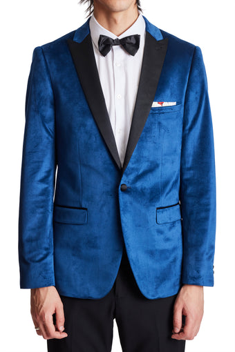 Grosvenor Peak Tux Jacket - slim - Majestic Blue Velvet