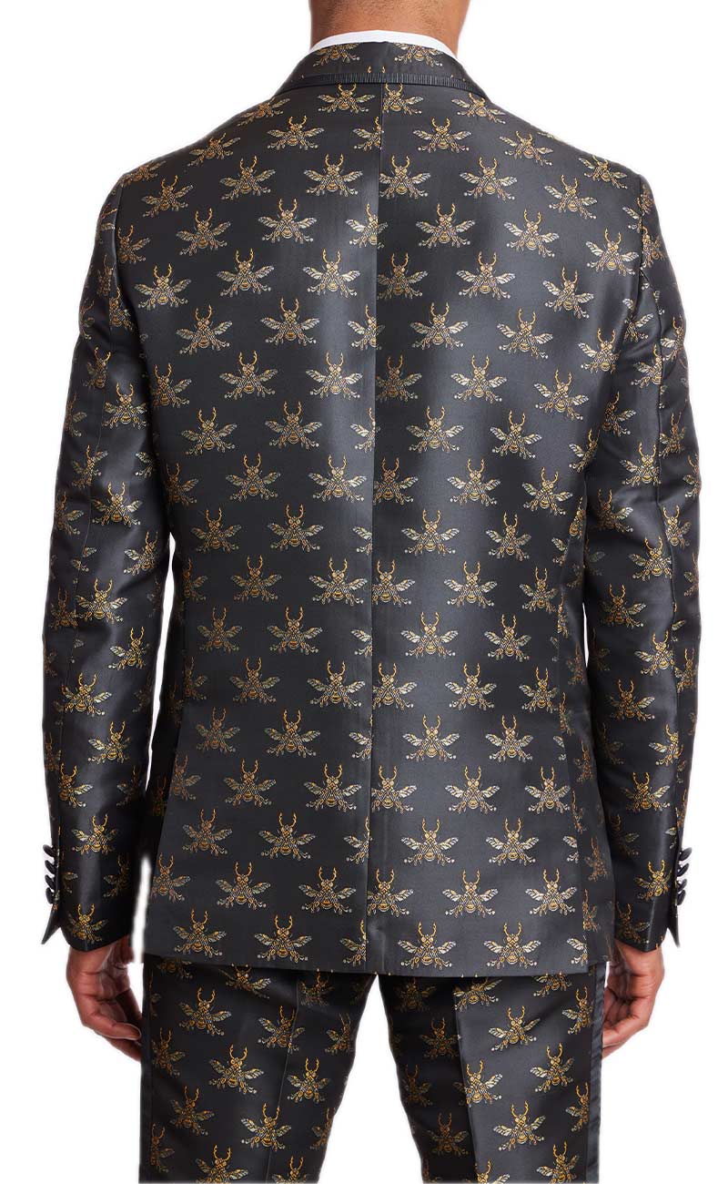 Grosvenor Peak Tux Jacket - slim - Black Bees