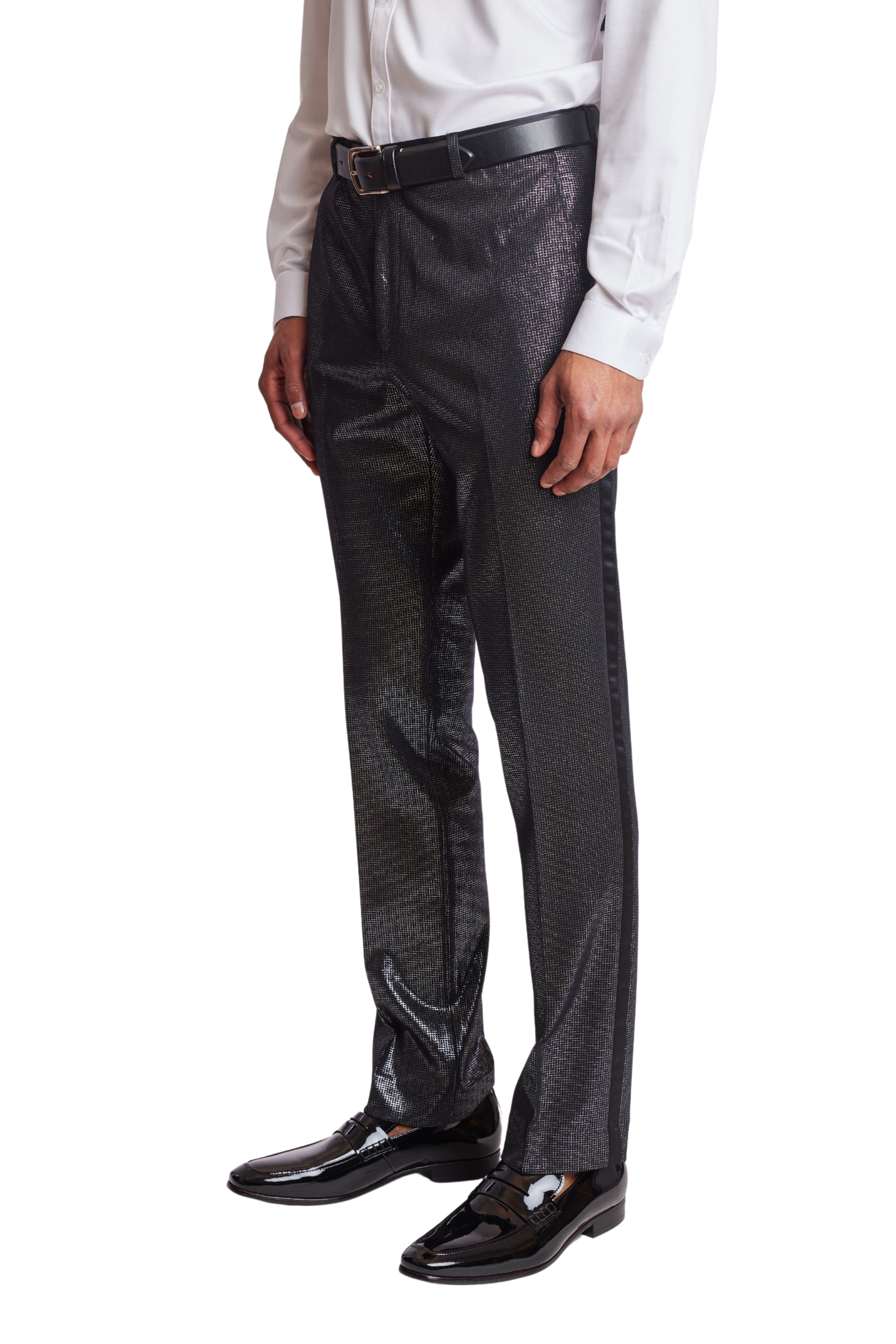 Sloane Tux Pants  - slim - Black Silver Knit