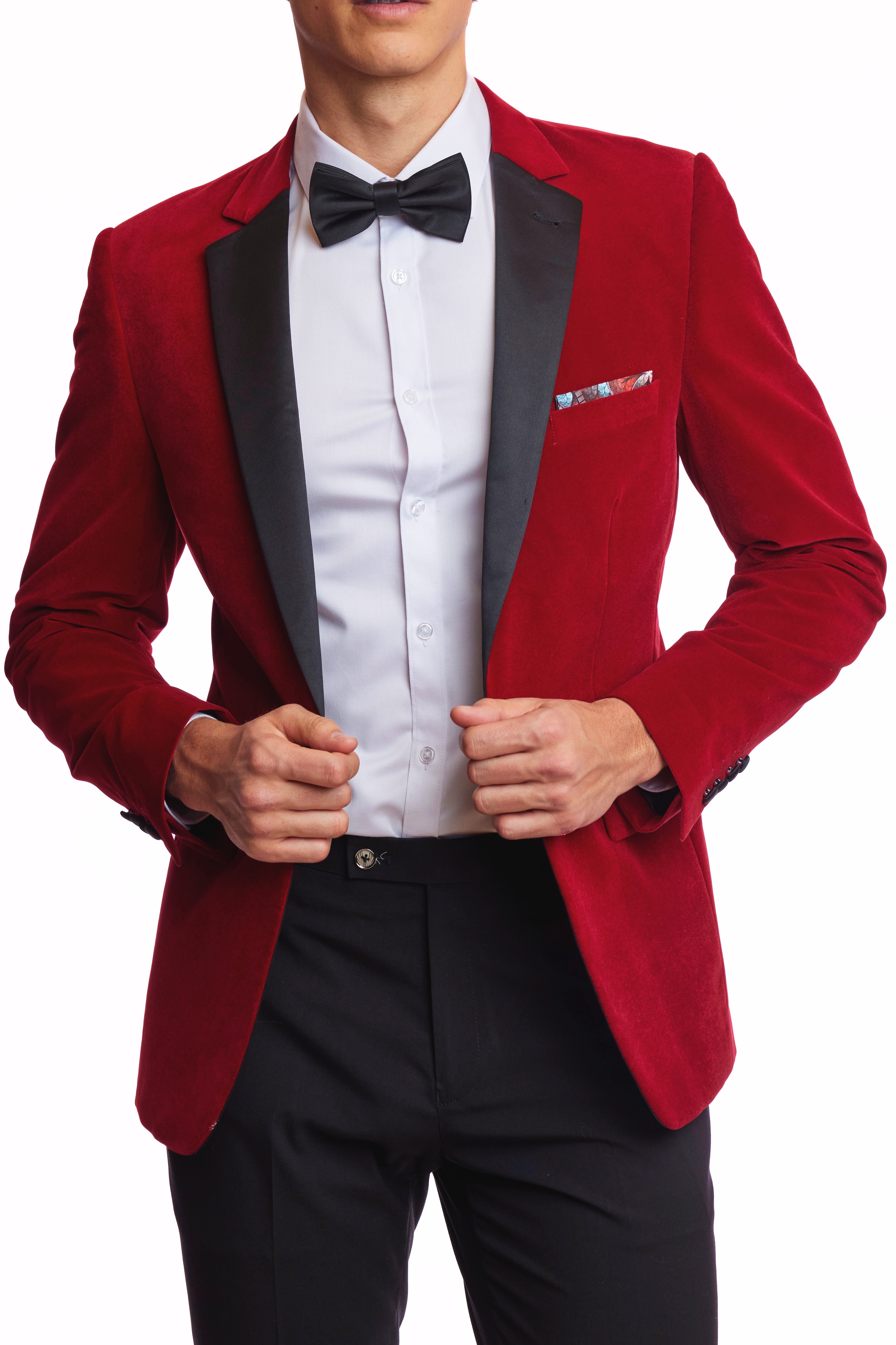 Osborne Notch Tux Jacket - slim - Red Velvet