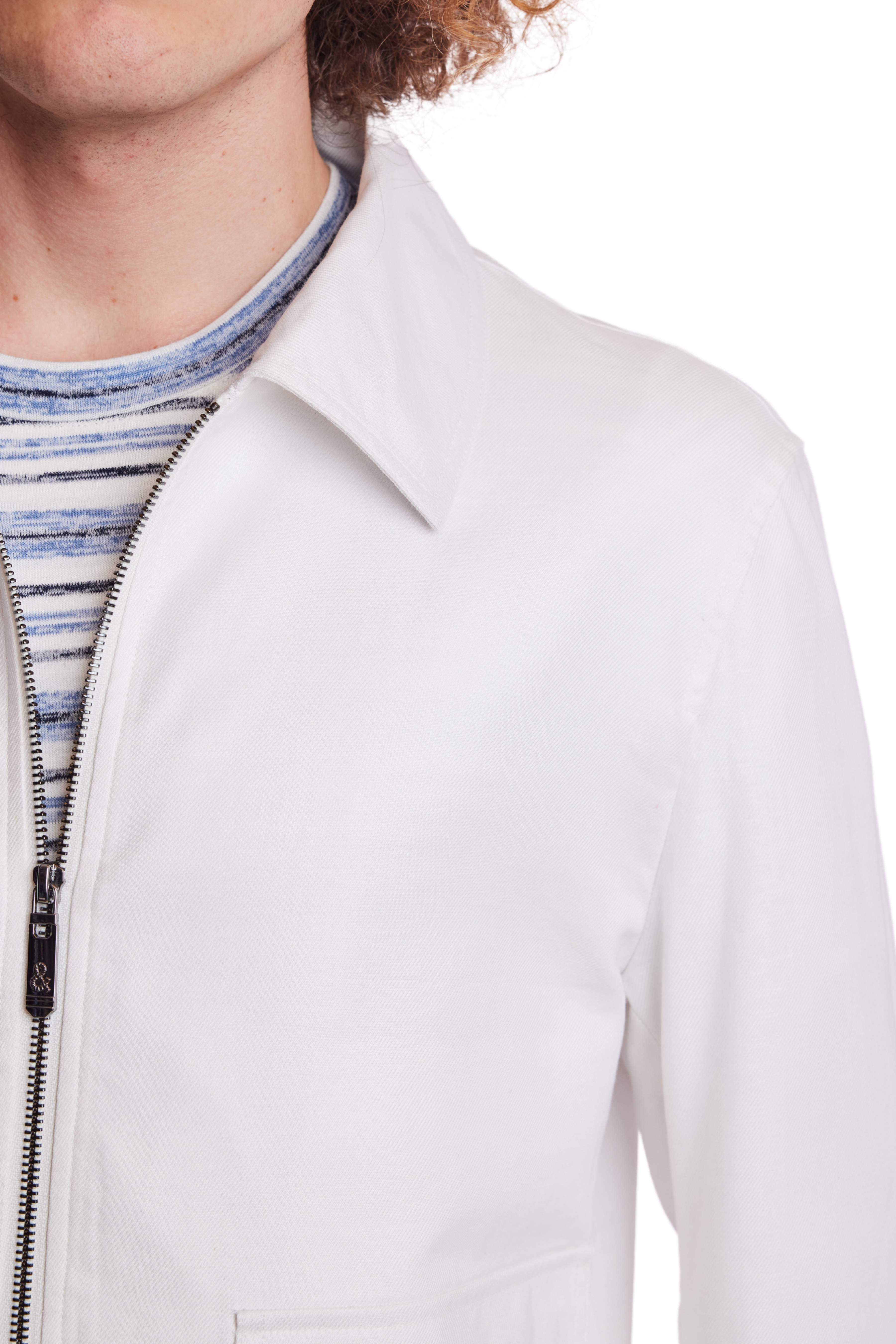 Milo Bomber Jacket - slim - White Linen