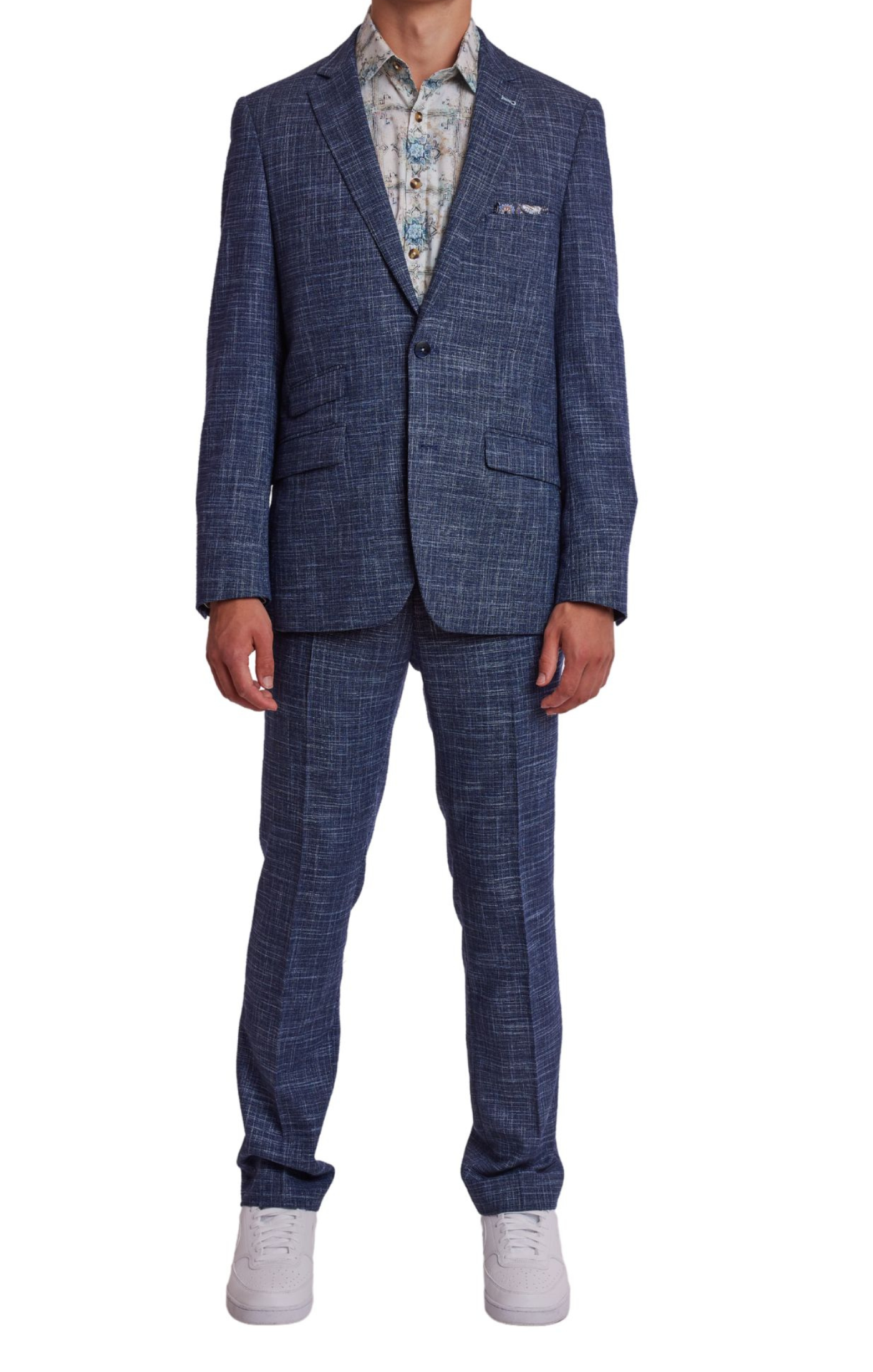 Dover Notch Jacket - slim - Navy Lt Blue Texture