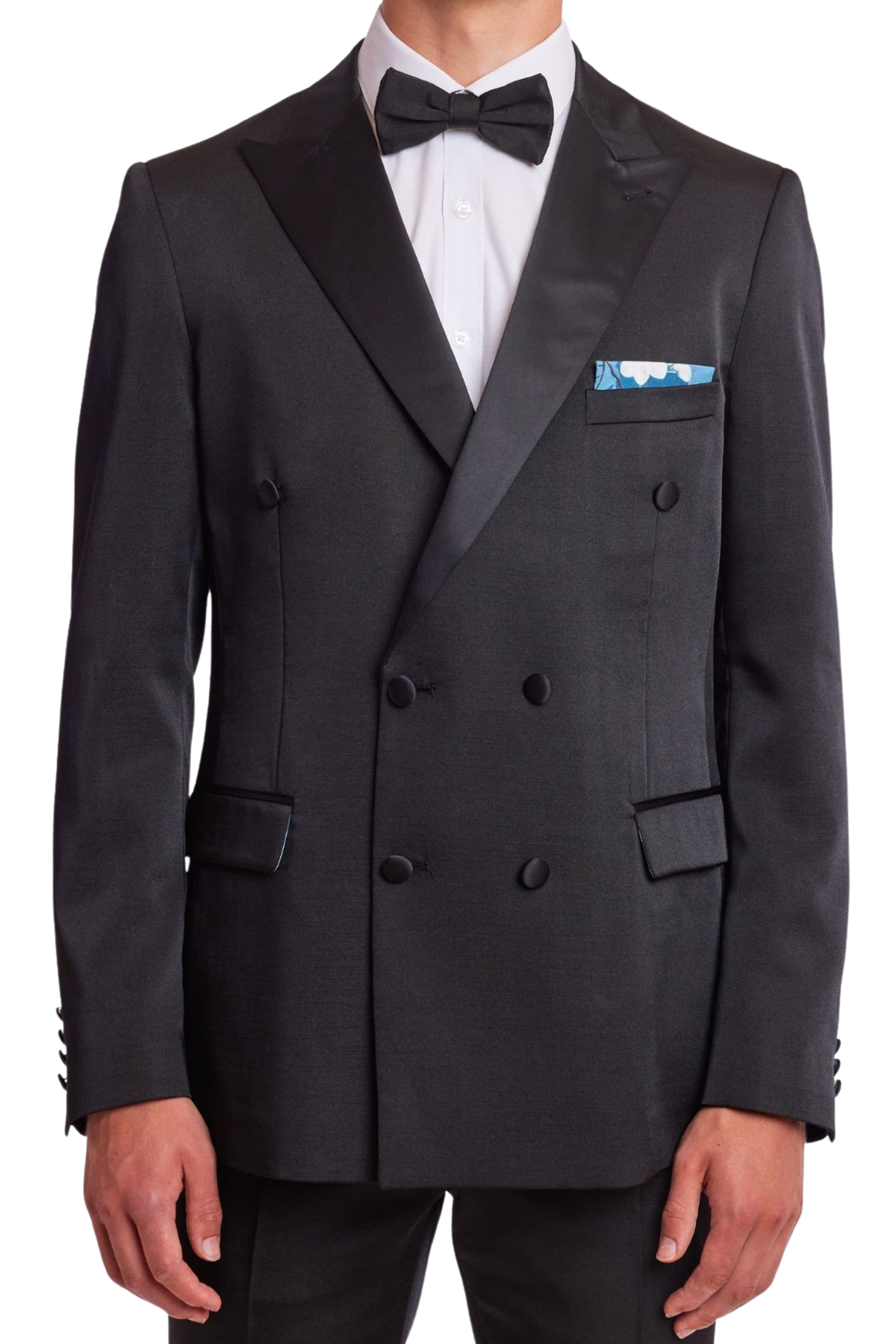 Soho DB Peak Tux Jacket - slim - Black on Black