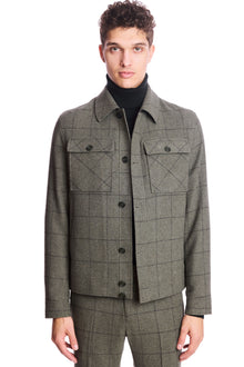  Hilo Button Jacket - Sage Windowpane